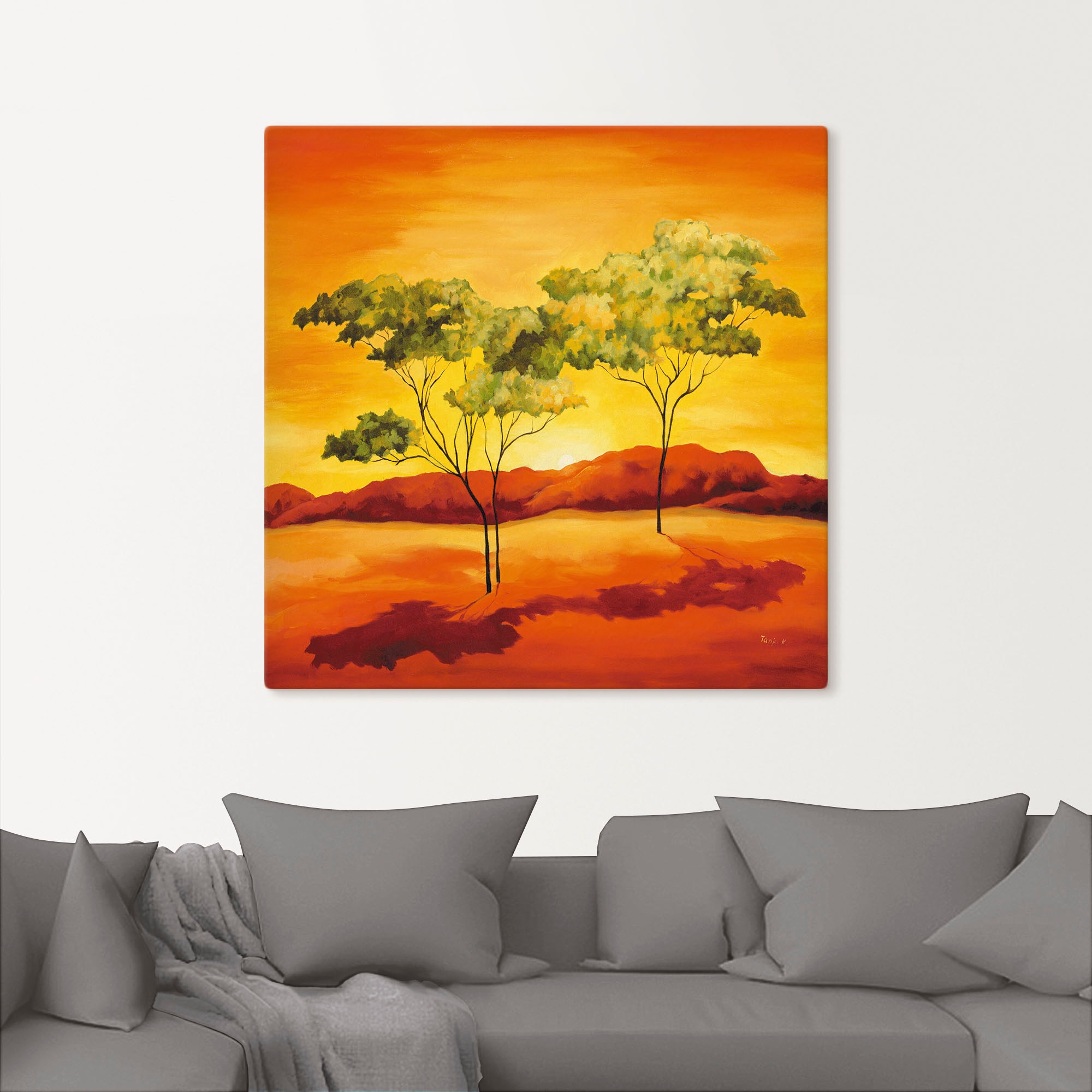 Artland Wandbild »Sonnenuntergang in der Steppe«, Afrika, (1 St.), als Leinwandbild, Poster in verschied. Größen
