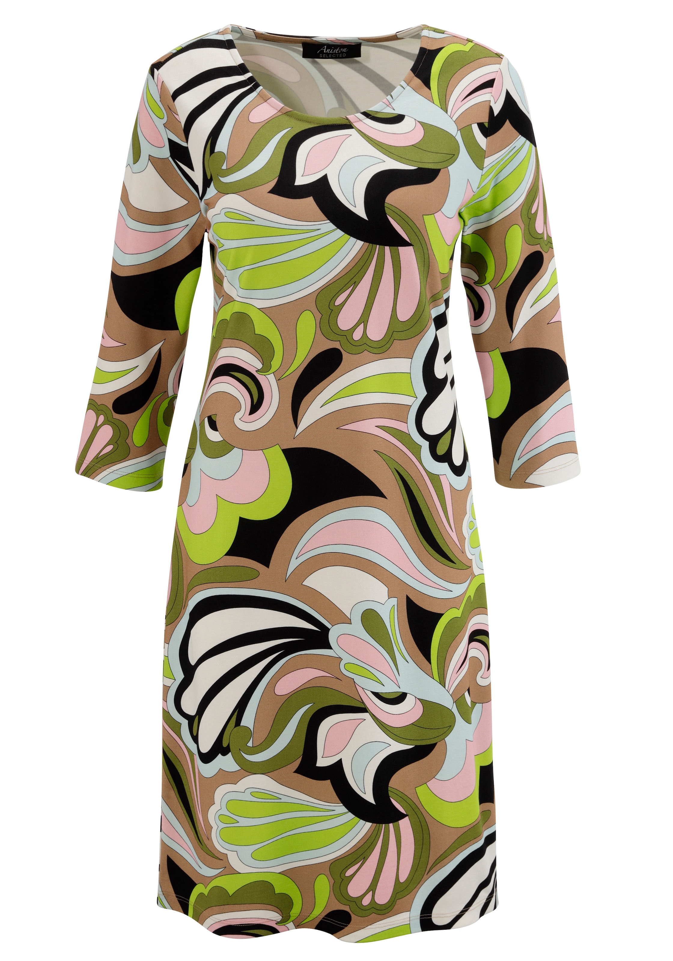 Aniston SELECTED Jerseykleid, mit ausdrucksvollem, graphischen Druck - NEUE KOLLEKTION