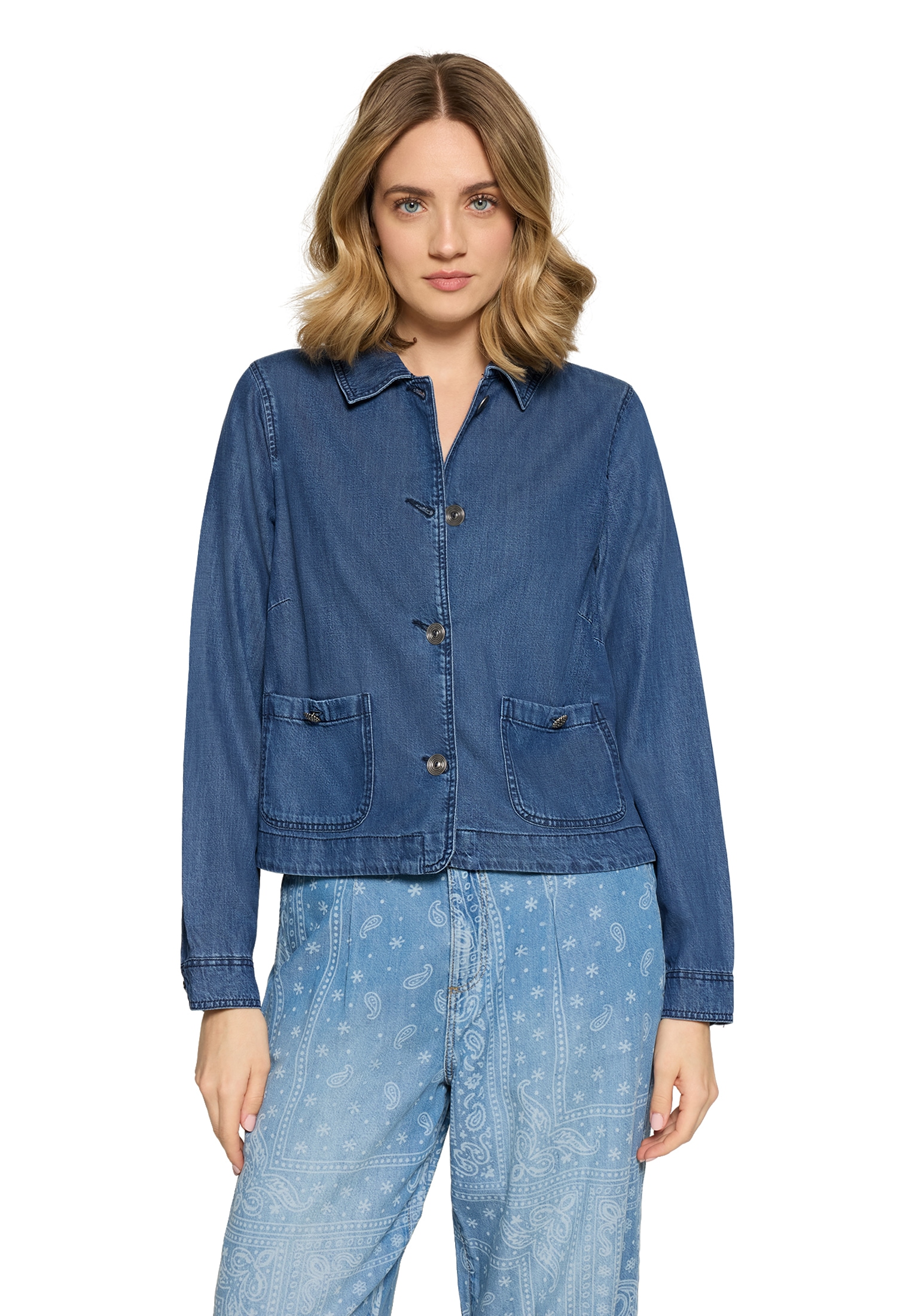 Cartoon Jeansblazer »Jeansjacke mit aufgesetzten Taschen«