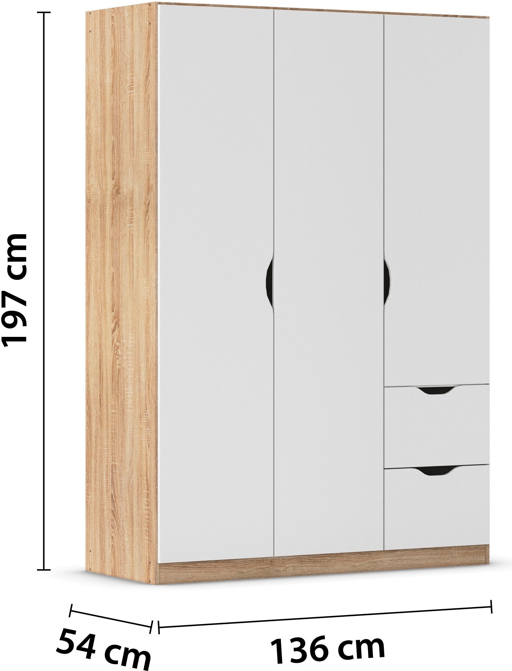 rauch Kleiderschrank »Freising geräumiger Schrank Garderobe Schlafzimmerschrank« in 2 Breiten erhältlich TOP ANGEBOT !,  mit Griffmulden und Schubkästen OTTO´s Chois TOP PRODUKT