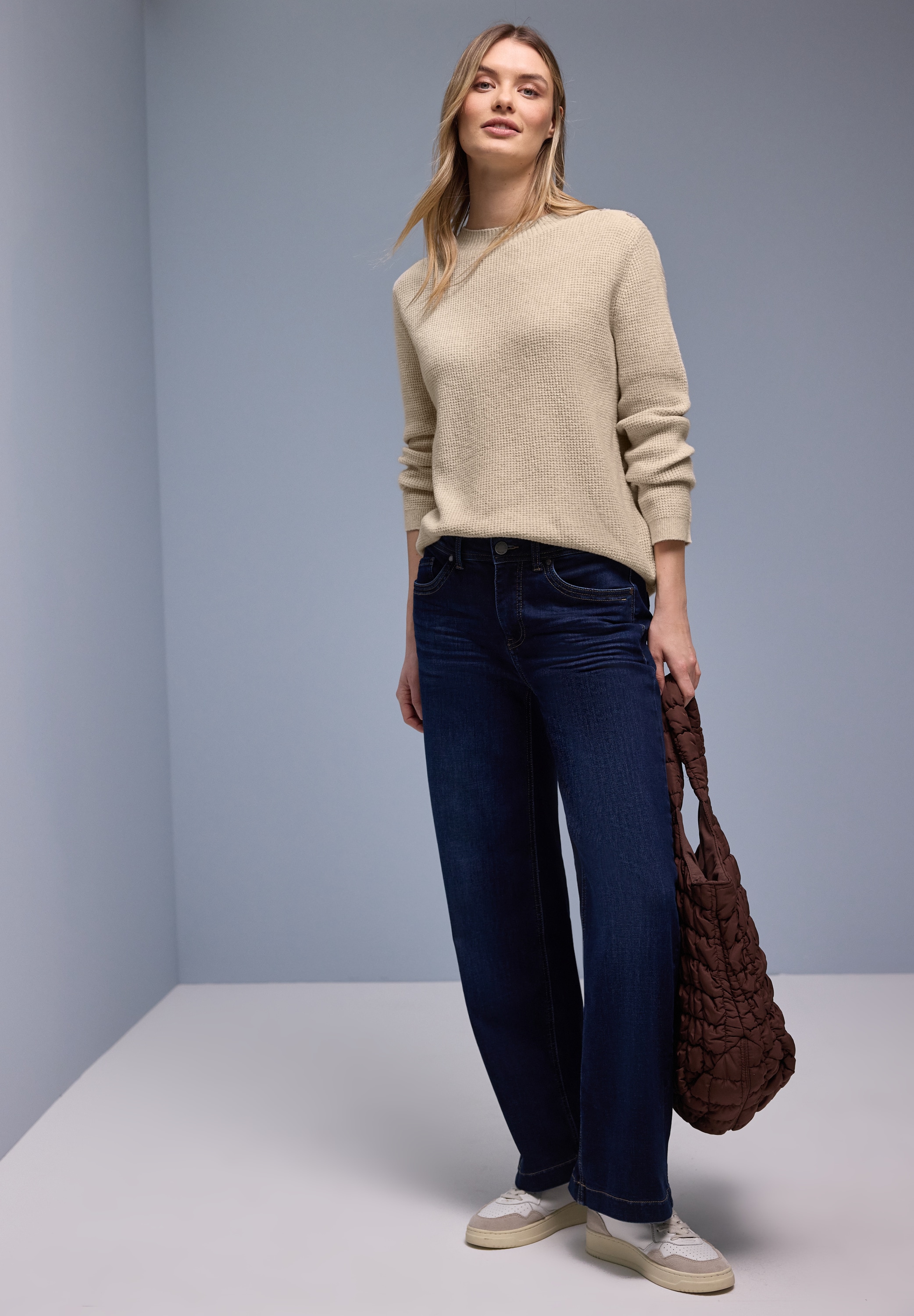 STREET ONE Strickpullover mit Knopfdetail