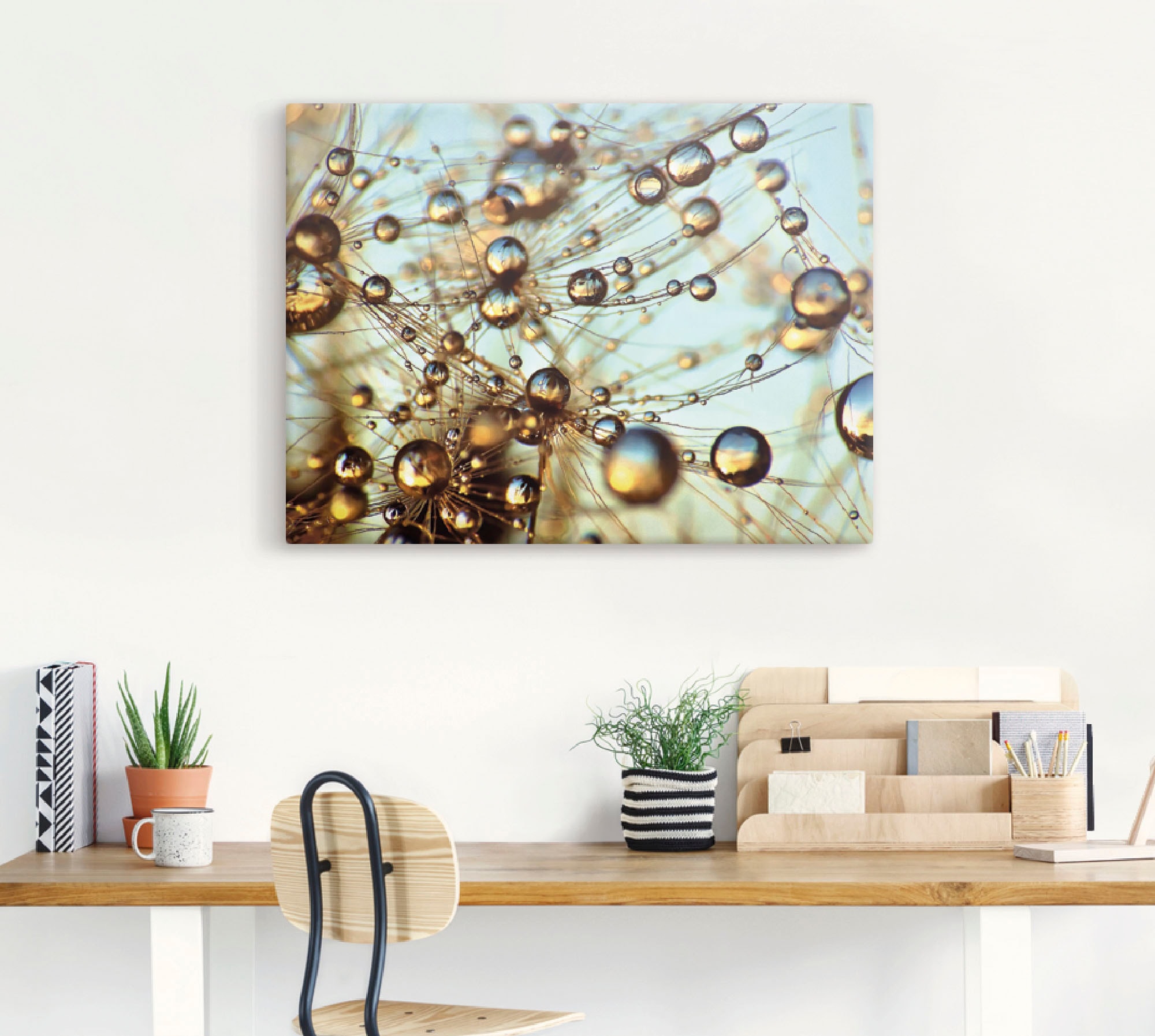 Artland Leinwandbild »Pusteblume tausend Tropfen«, Blumen, (1 St.), auf Keilrahmen gespannt