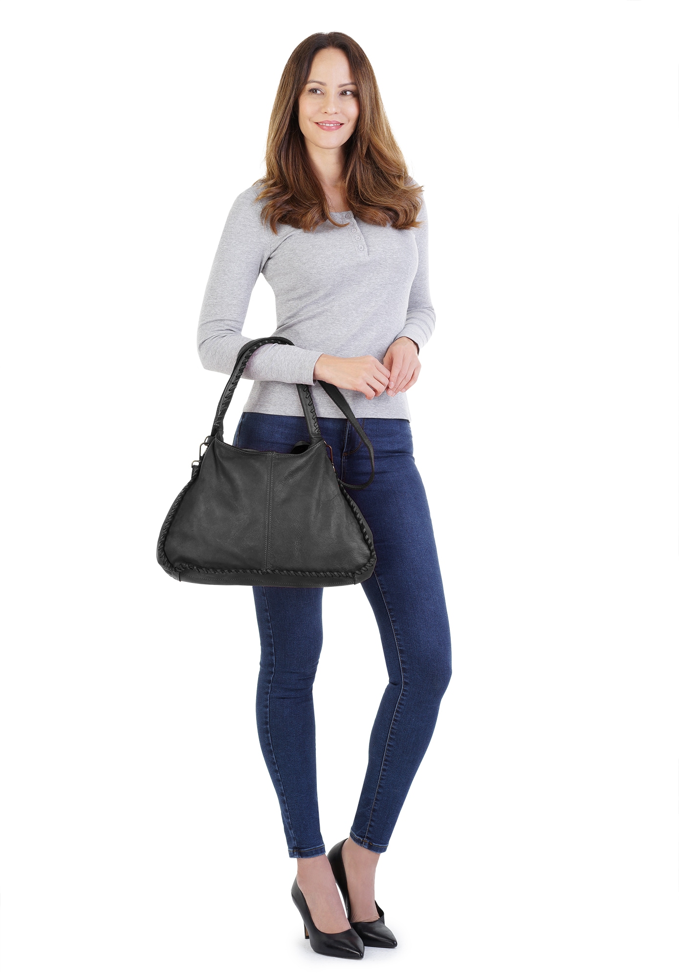 Samantha Look Shopper, echt Leder, Made in Italy