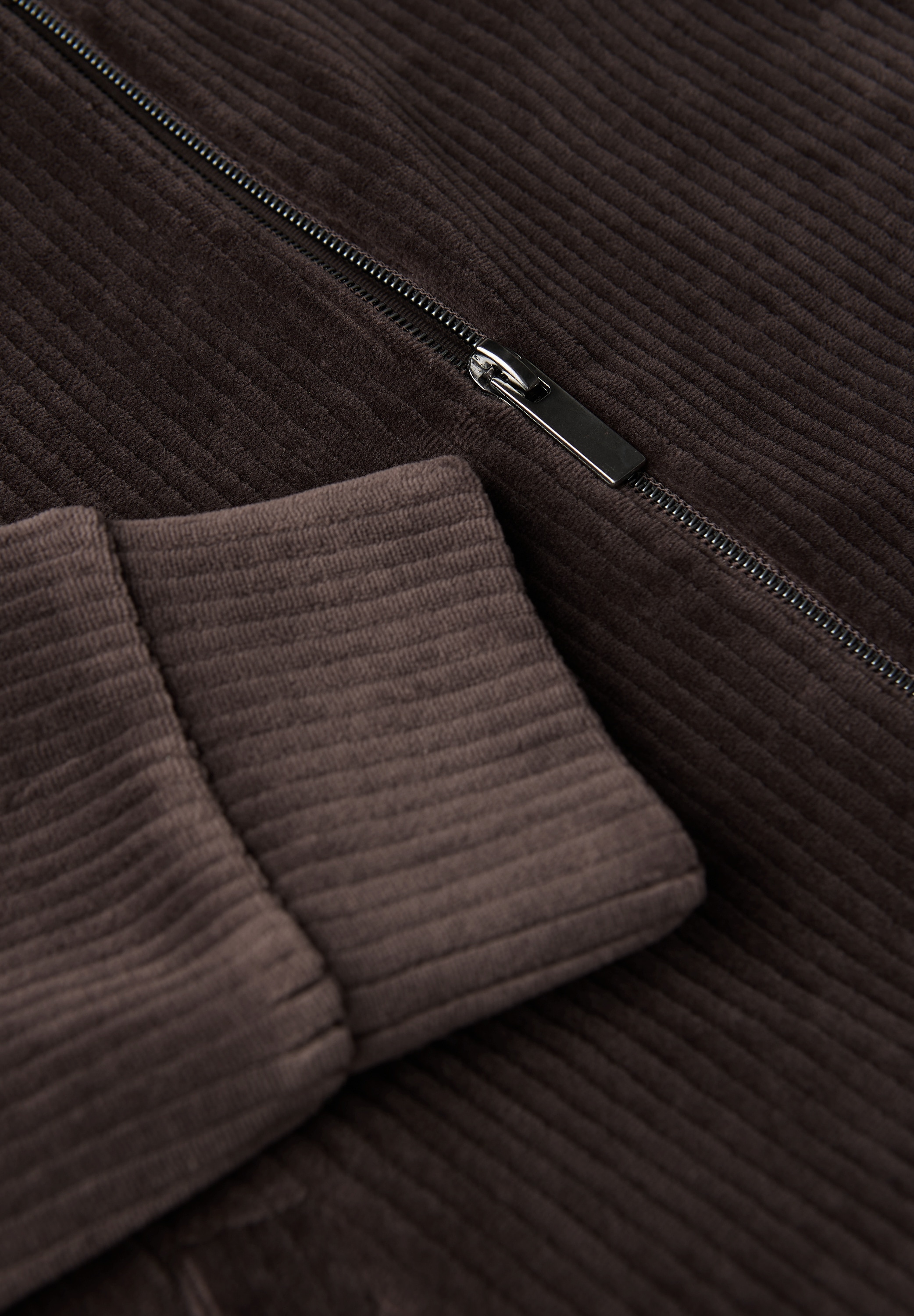 STREET ONE Sweatjacke Cord, mit elastischem Saum und Reißverschluss