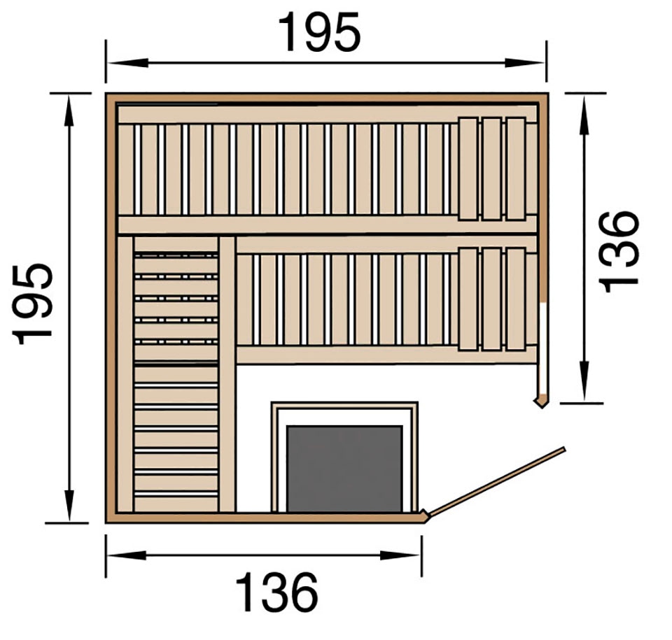 weka Sauna »Kemi« Set,  7,5 kW-Ofen mit digitaler Steuerung