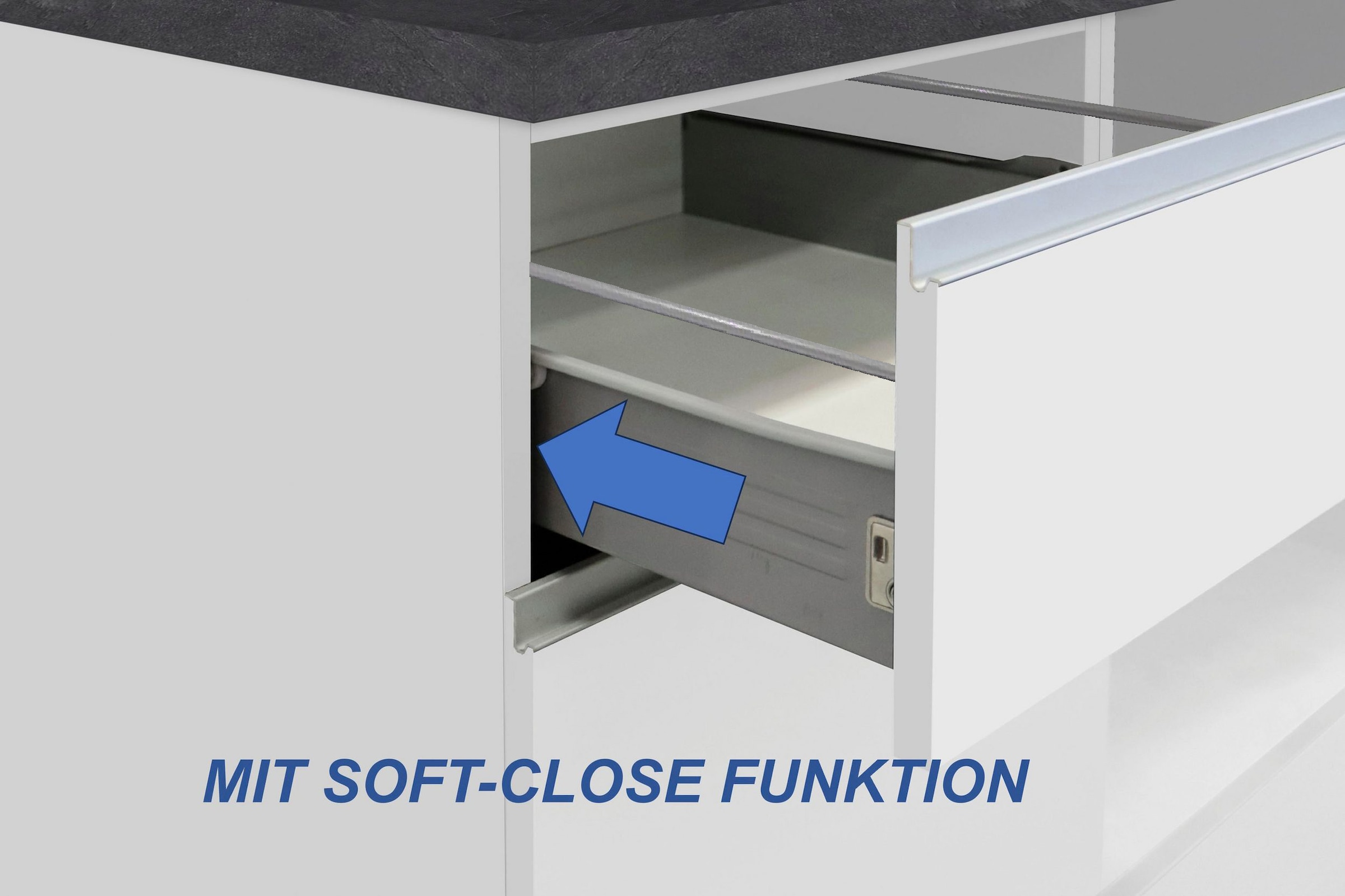 KOCHSTATION Kücheninsel »Sole,Kochinsel,Küchenarbeitsblock,Inselküche,Arbeitsinsel«, Breite 160 cm mit 2 Türen,2 Schubkästen, Aluminiumgriff