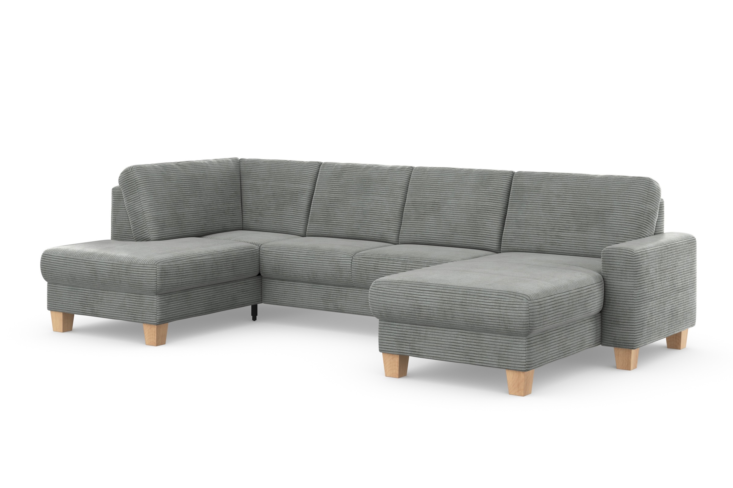 Home affaire Wohnlandschaft »Summer U-Form«, mit oder ohne Bettfunktion und Bettkasten, Cord-Bezug