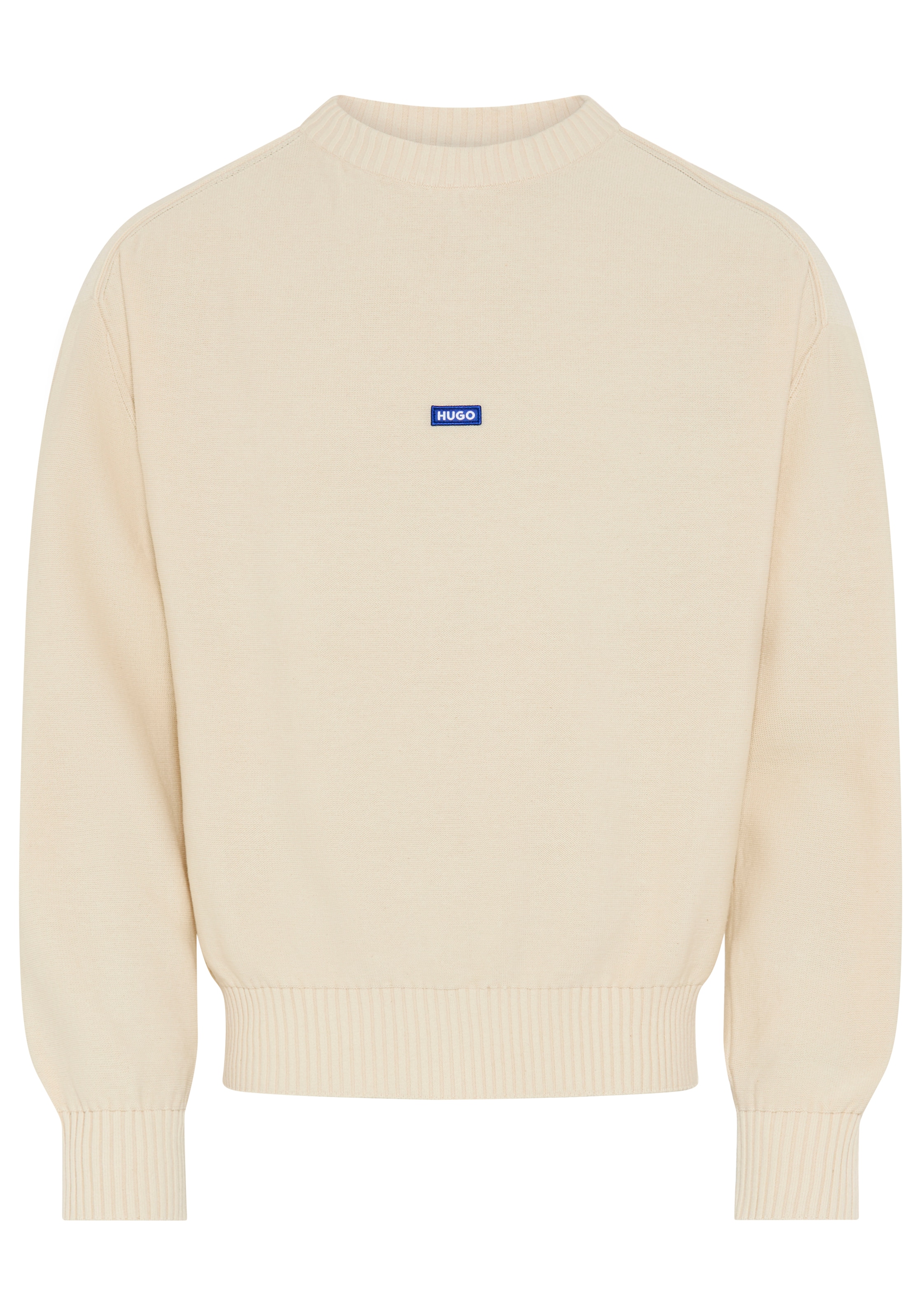 HUGO Strickpullover Relaxed Fit, Rundhalsausschnitt, softe Strickqualität