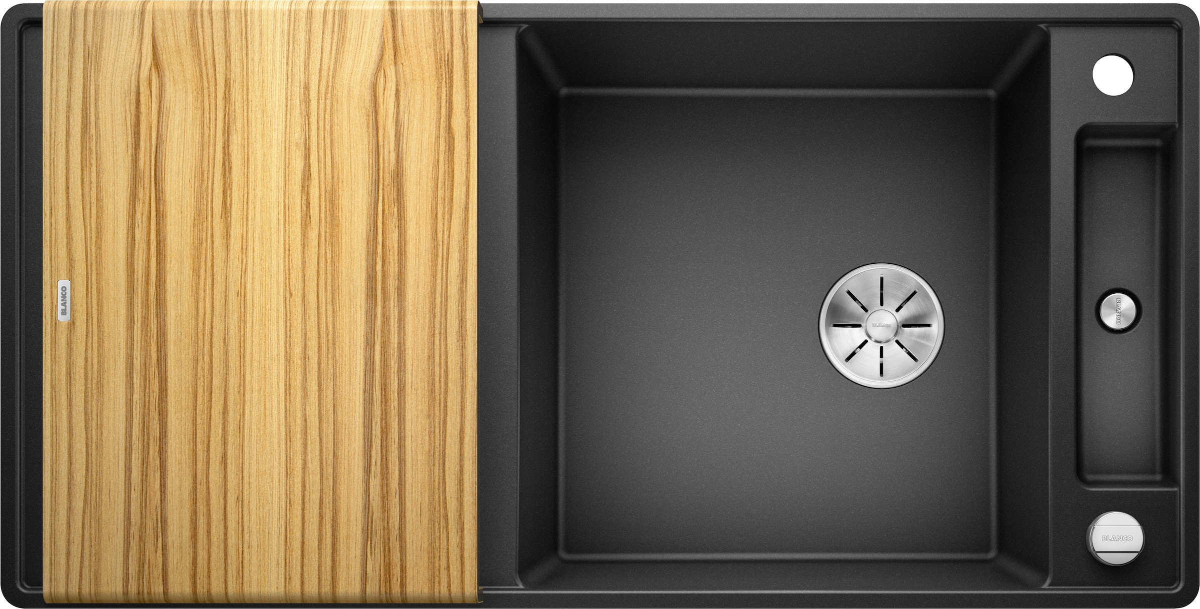 Blanco Granitspüle »AXIA III XL 6 S-F« 1 Stk. tlg. inklusive gratis Esche-Compound-Brückenschneidebrett