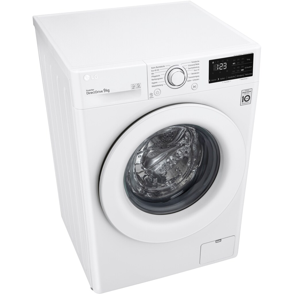 LG Waschmaschine »F14WM9EN0B«, F14WM9EN0B, 9 kg, 1400 U/min, AquaStop Sicherheitsschlauch