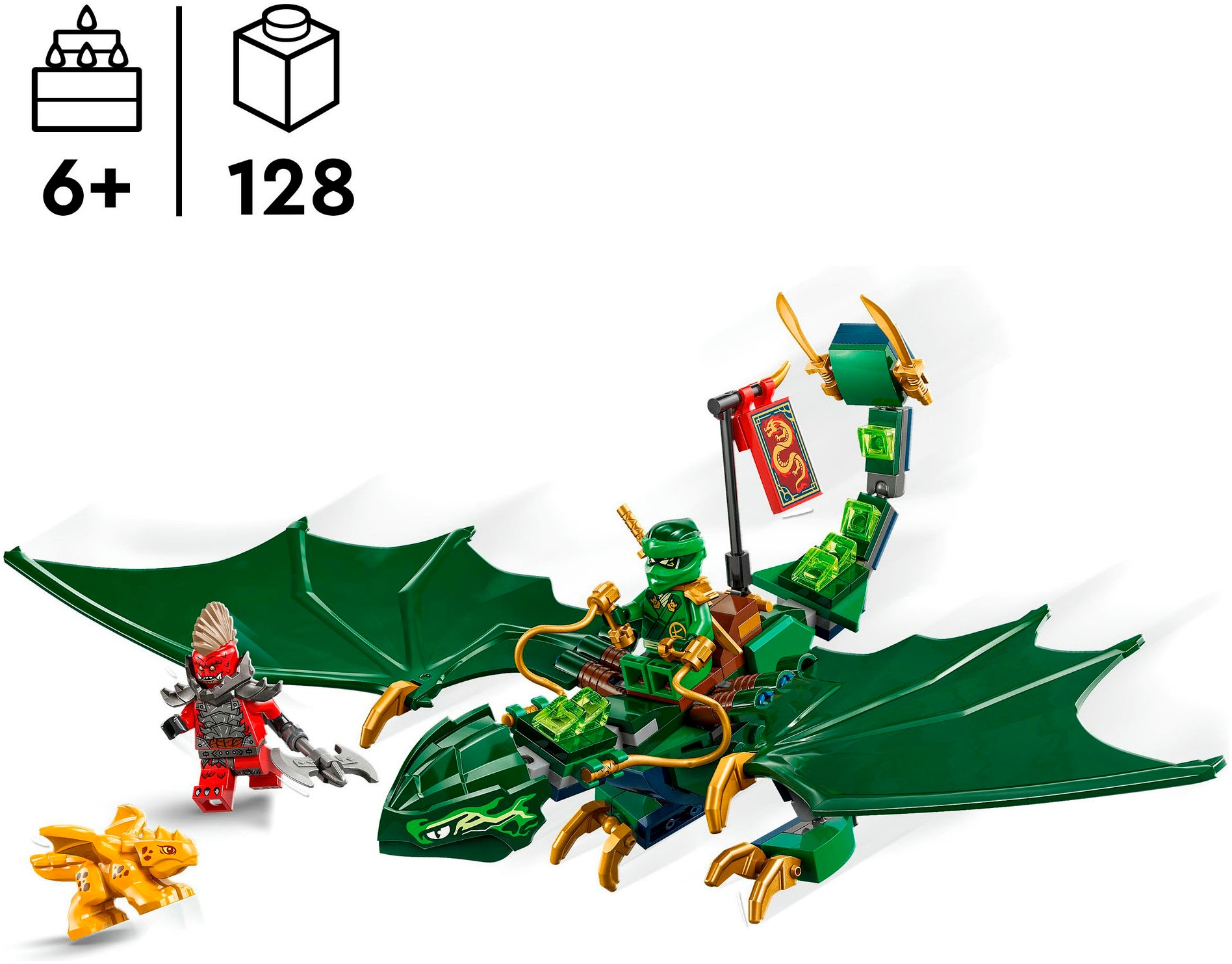 LEGO® Konstruktionsspielsteine »Lloyds grüner Walddrache (71829), LEGO Ninjago«, (128 St.), Made in Europe