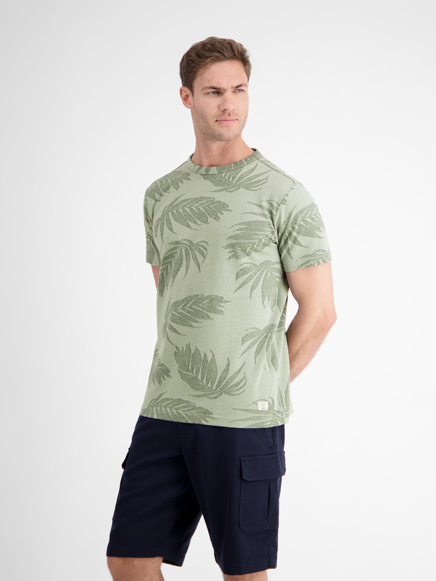 LERROS T-Shirt »LERROS Jacquard T-Shirt für Herren«