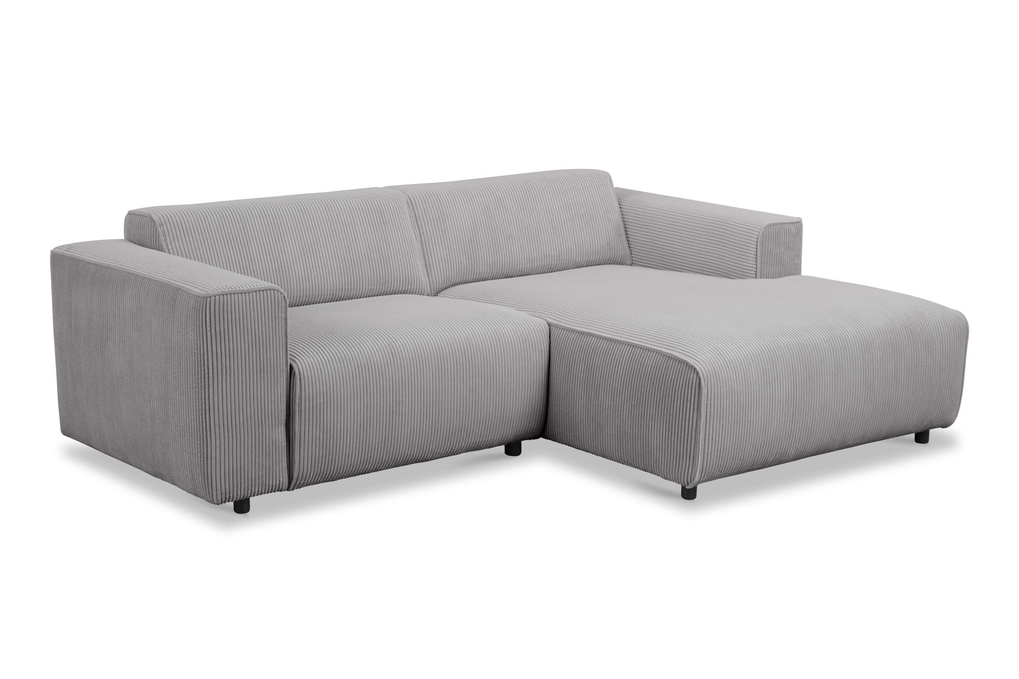 andas Ecksofa »Noord mit Kedernaht, Breite 234 cm«, Cord, Struktur, Webstoff, mit Wellenunterfederung, Massivholzrahmen