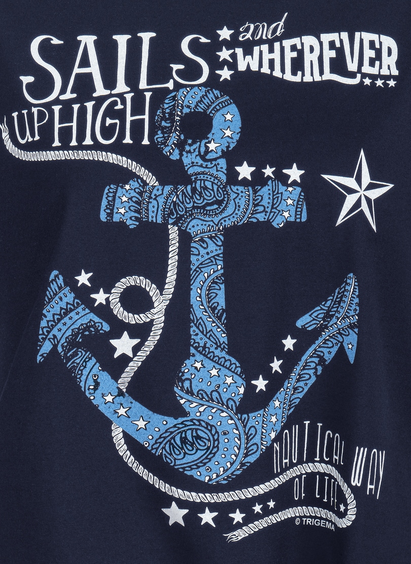 Trigema T-Shirt »TRIGEMA T-Shirt maritimem Druckmotiv« Online mit OTTO im Shop