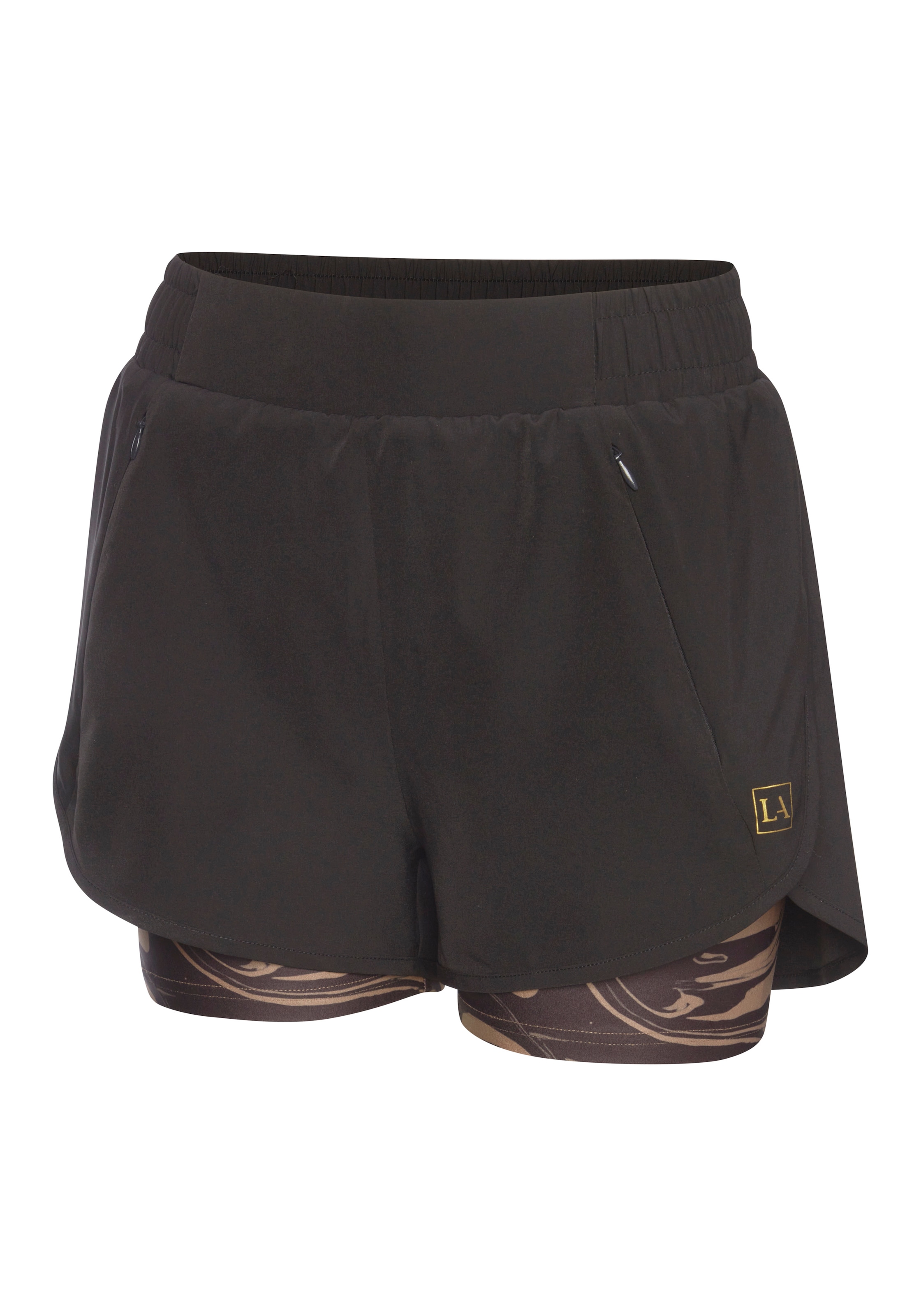 LASCANA ACTIVE 2-in-1-Shorts  mit Marmorprint-Detail
