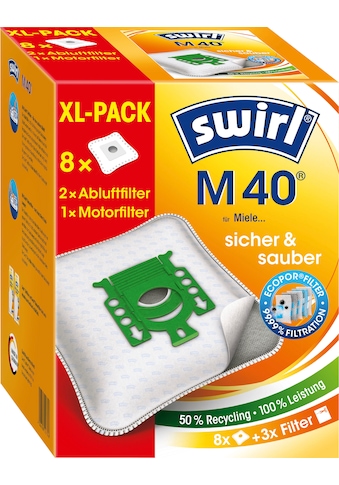 Staubsaugerbeutel »Swirl® M 40 EcoPor® XL Vorteilspack«, (Packung, 11 St.)
