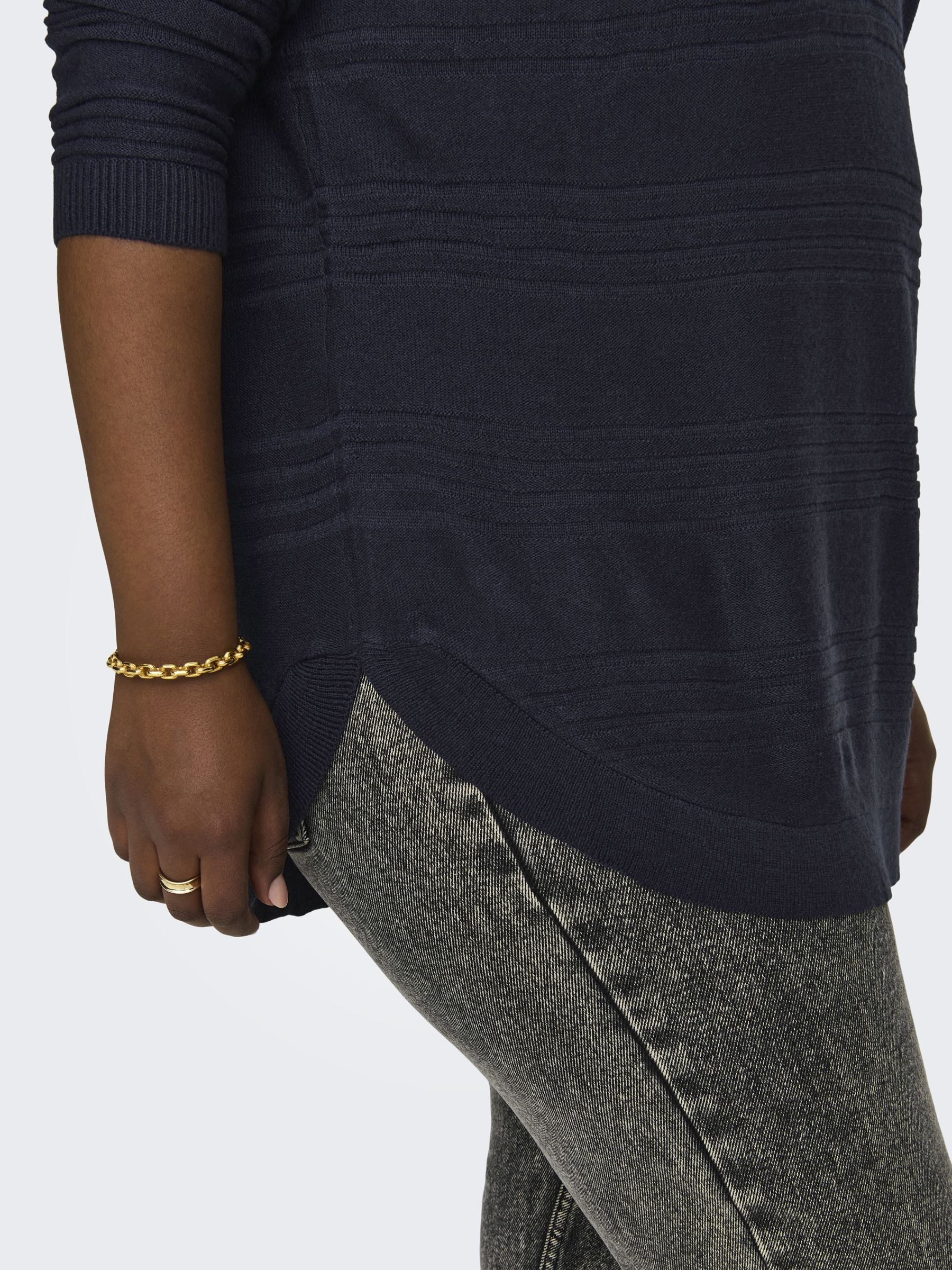 ONLY CARMAKOMA Rundhalspullover »CARNEWAIRPLAIN LS PULLOVER KNT«
