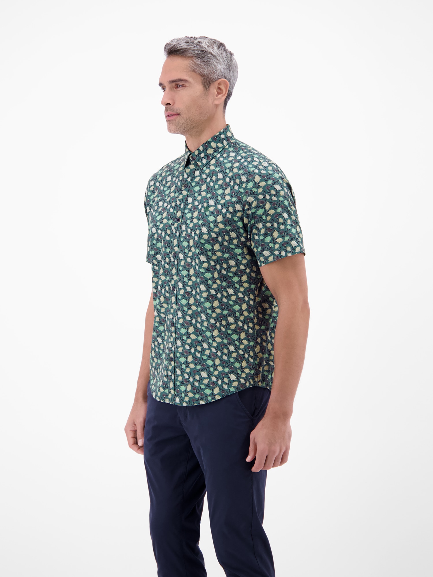 LERROS Kurzarmhemd »Floral bedrucktes Halbarmhemd, 100 % Baumwolle«