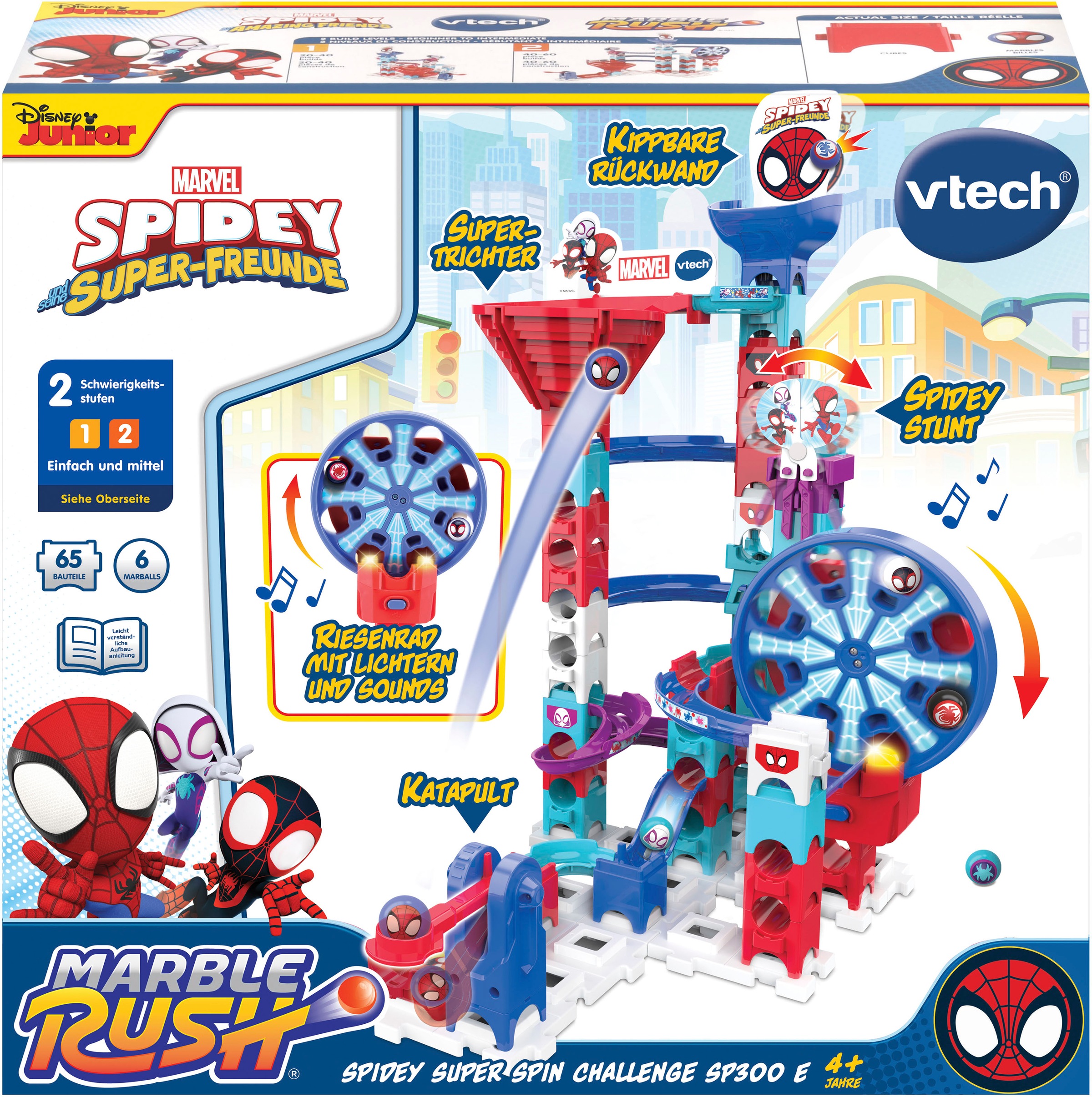 Vtech® Kugelbahn »MarbleRush - Spidey Super Spin Challenge SP300 E«, mit Licht und Sound