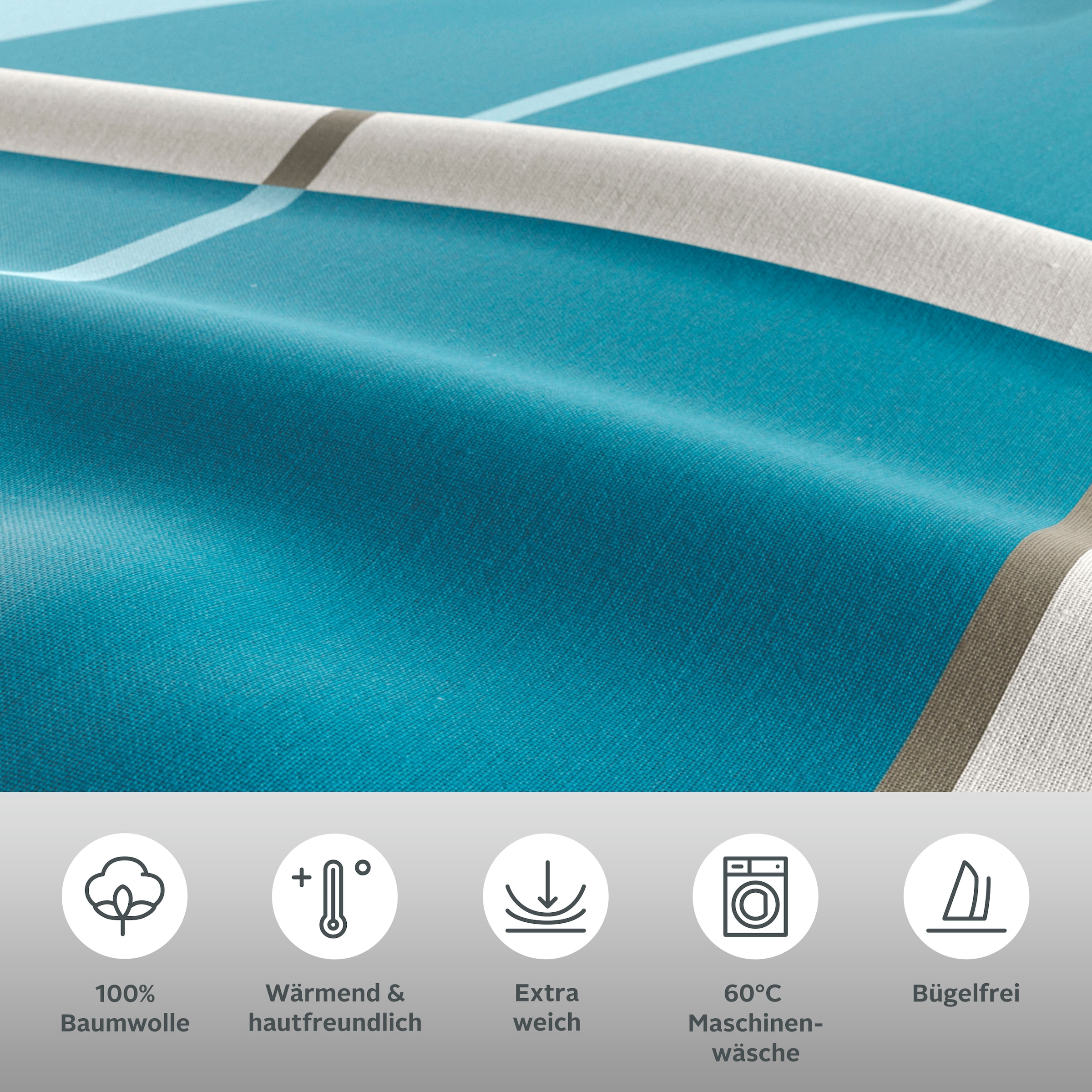 H.I.S Bettwäsche »Golfi in Gr. 135x200 oder 155x220 cm« 2 Bettwäsche aus Baumwolle, sportliche Bettwäsche mit Streifen