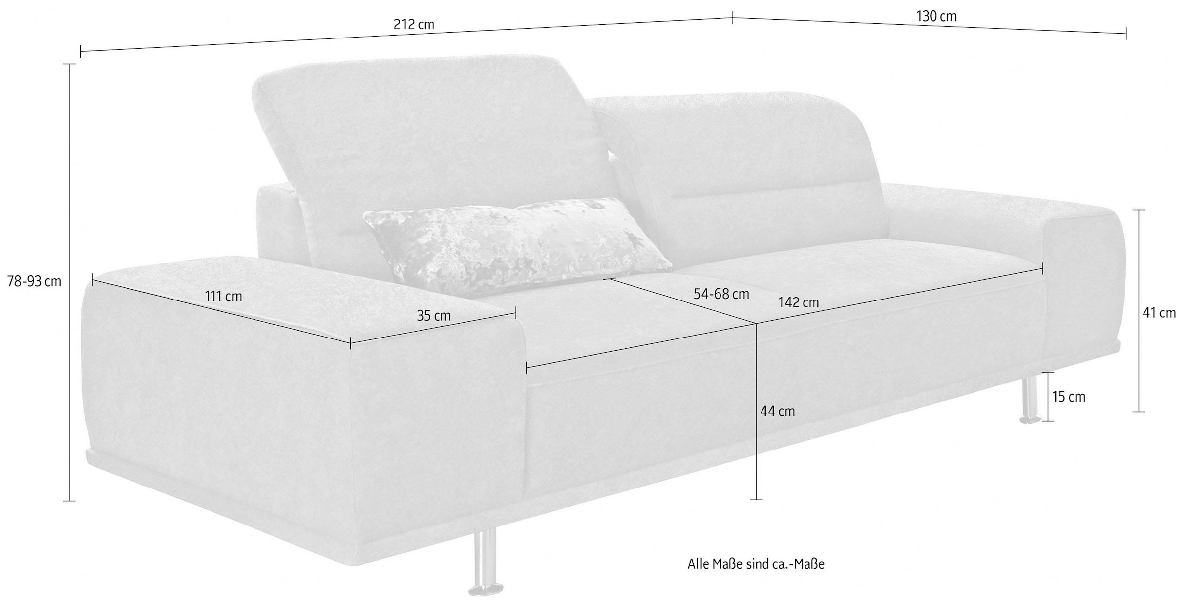sit&more 3-Sitzer »Mariola«, mit Federkern, inklusive Sitztiefenverstellung