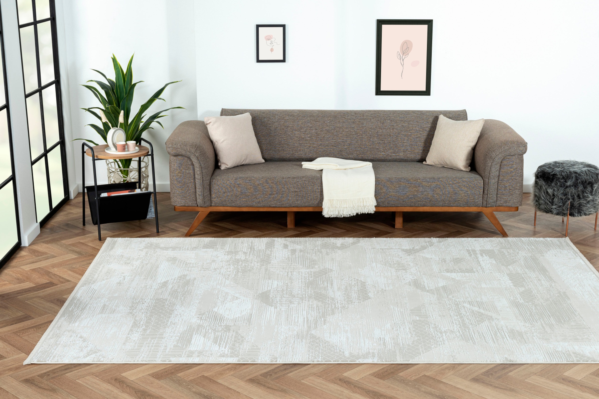 Myflair Möbel & Accessoires Teppich »My Life Lagerräumung«, rechteckig, 10 mm Höhe, Kurzflor, Retro-Style, besonders weich durch Microfaser, mit Fransen