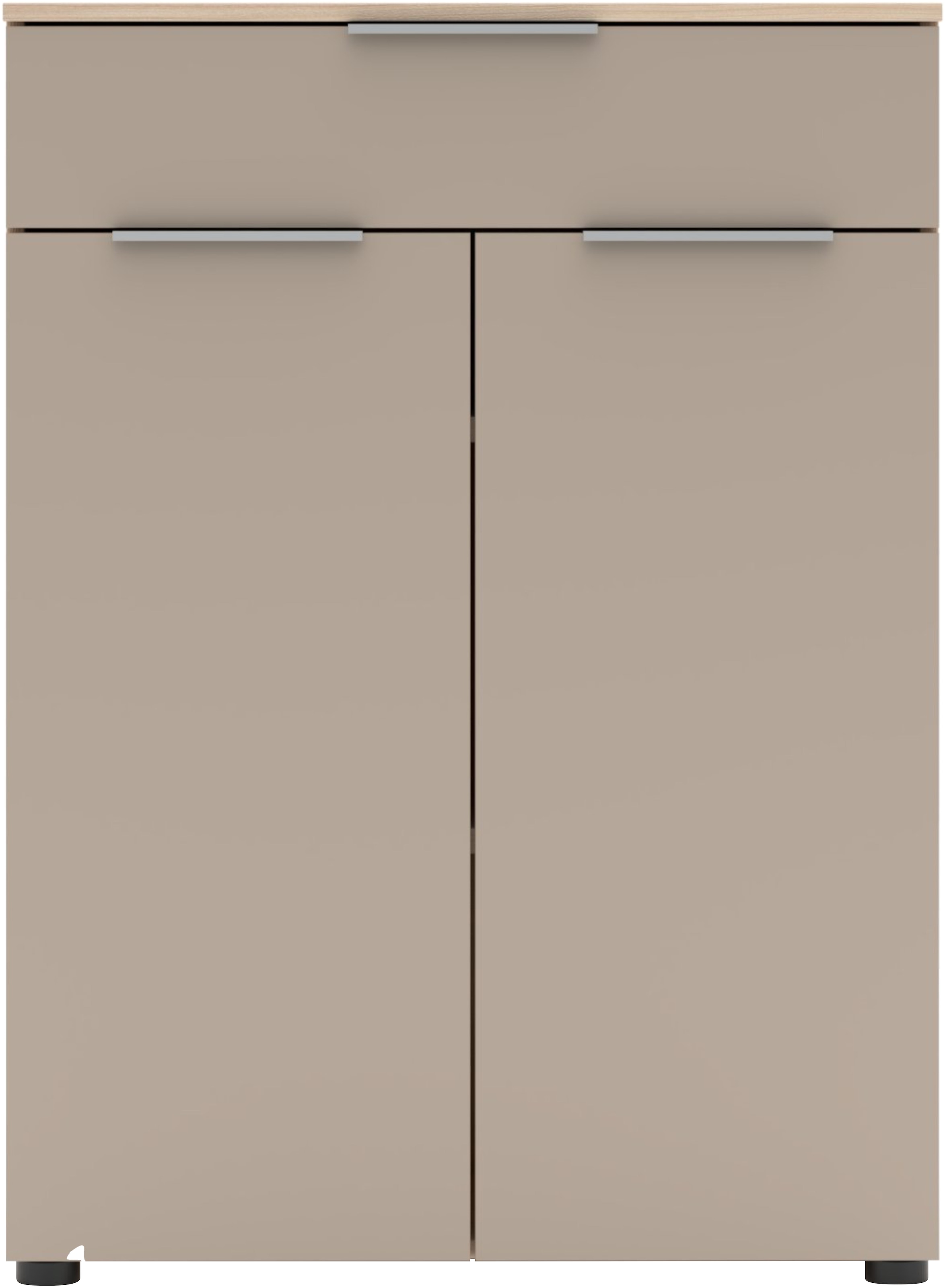 Innostyle Aktenschrank »Büroschrank Santorin, 80/110/38 cm ( B/H/T)« 1 Stk. tlg. 2 türig, 1 Schubkasten, Softclose, Klarglas, ABS Schutzkante