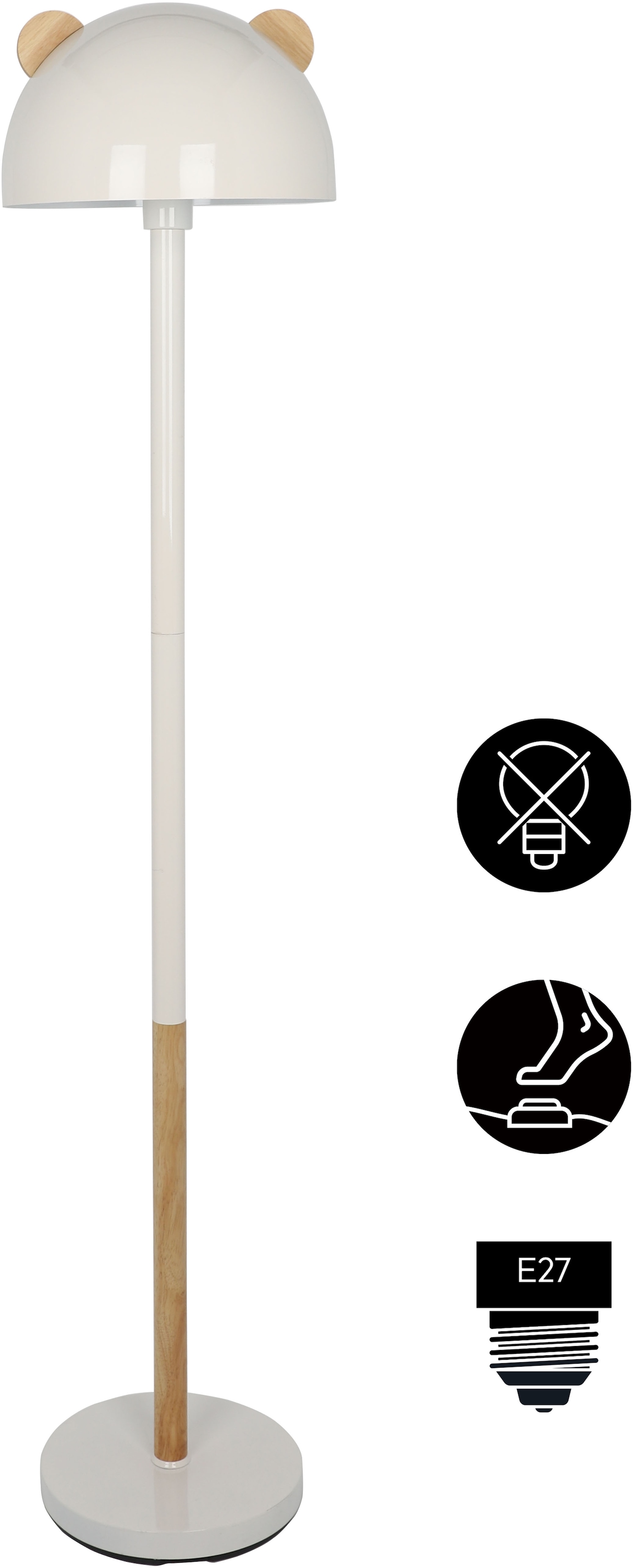 OTTO home Stehlampe »Alinn« E27 1 Stk. ideale Kinderzimmerleuchte, H: 1,4m, Lampe Leuchte mit Öhrchen