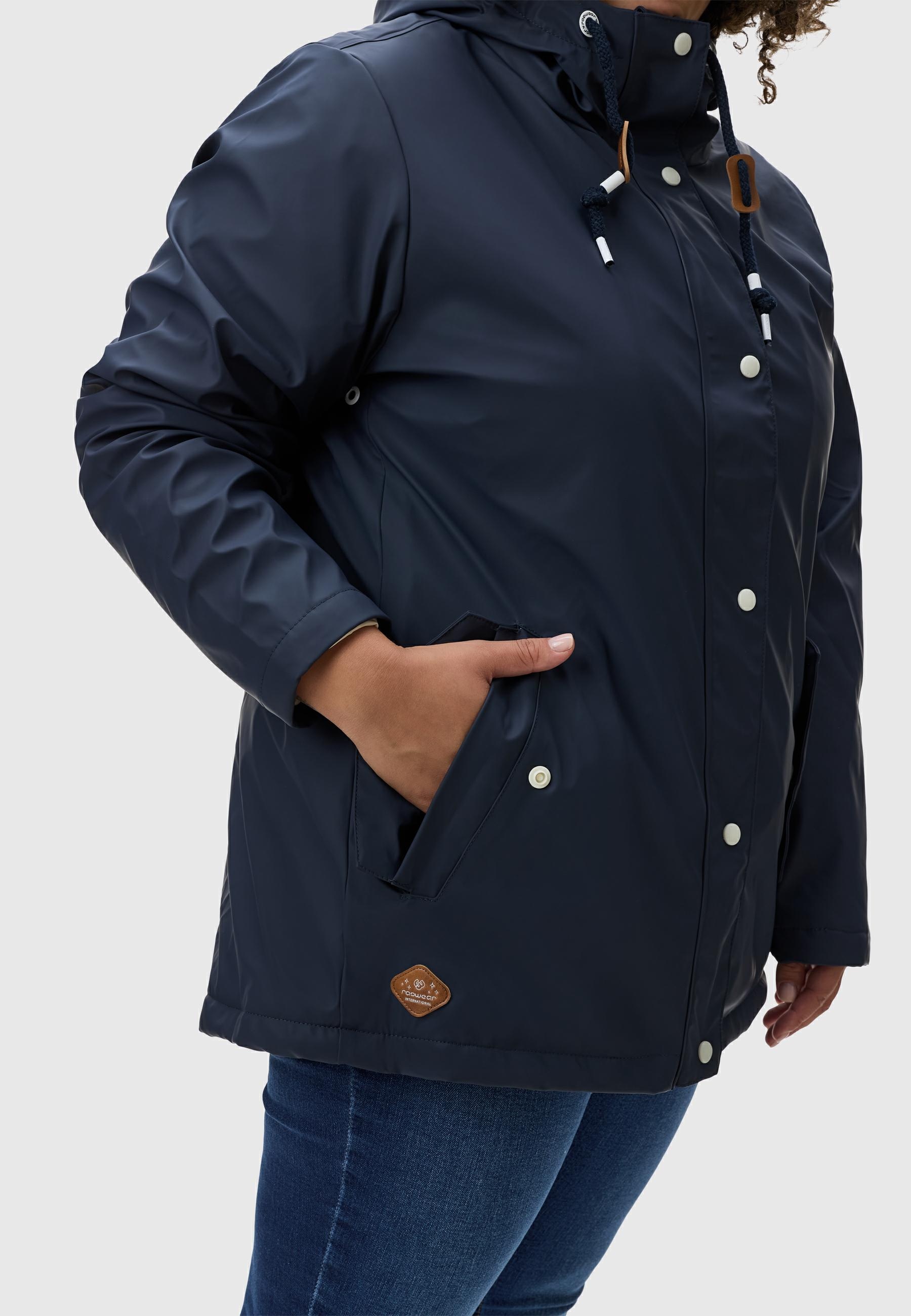 Ragwear Regenjacke »Regenjacke Marge«, mit Kapuze, warm gefütterter Damen Winter Regenmantel