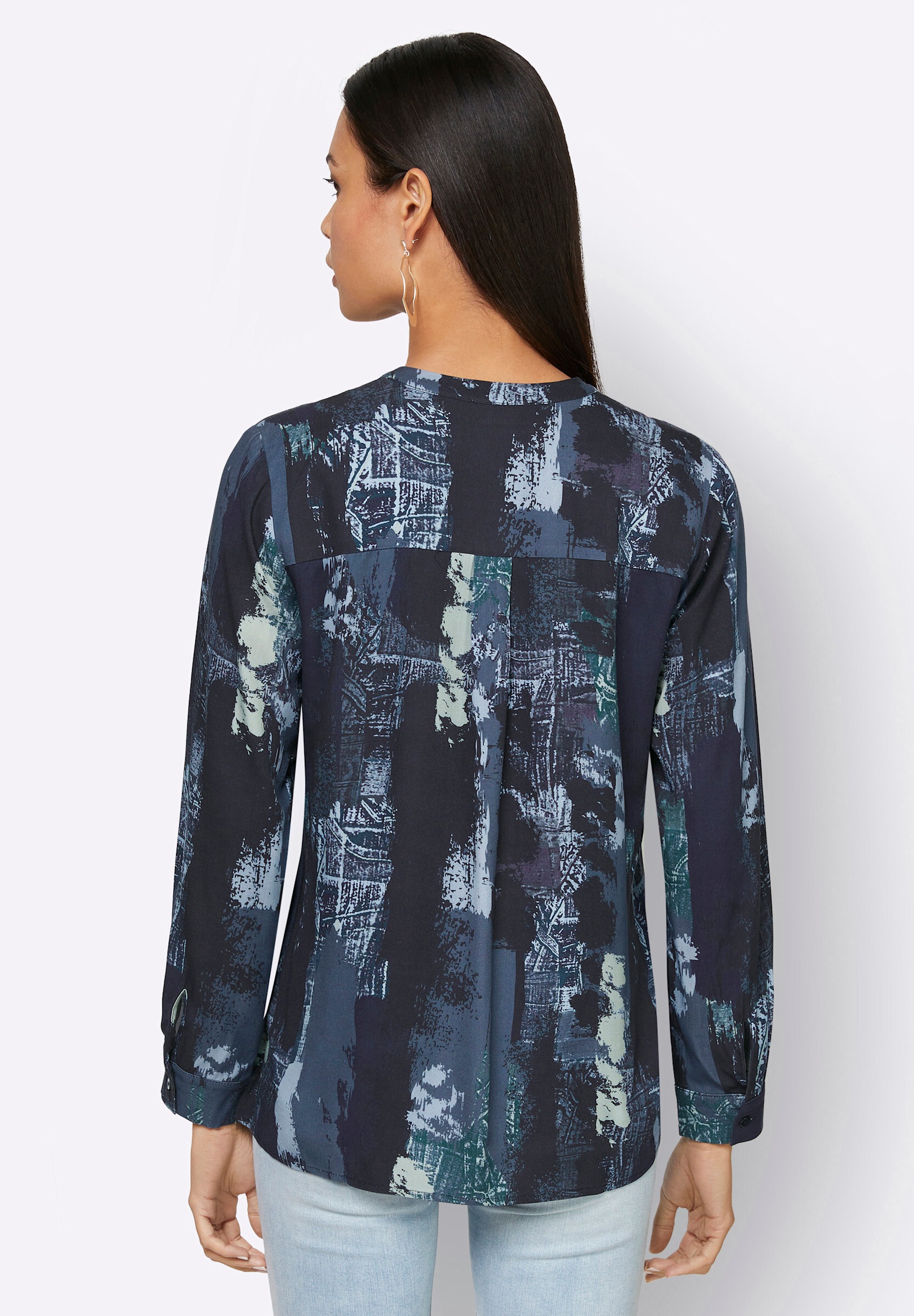 creation L Klassische Bluse »Bluse Langarmbluse aus reiner Viskose, bedruckt«