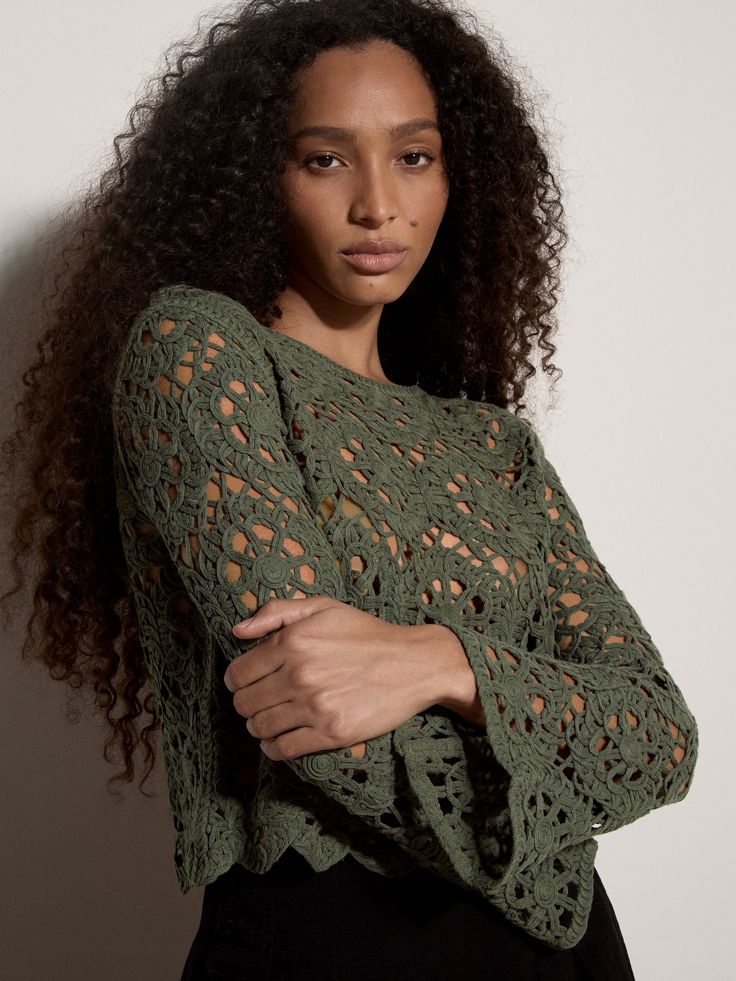 Apricot Druckbluse »Bluse« Häkelverzierungen
