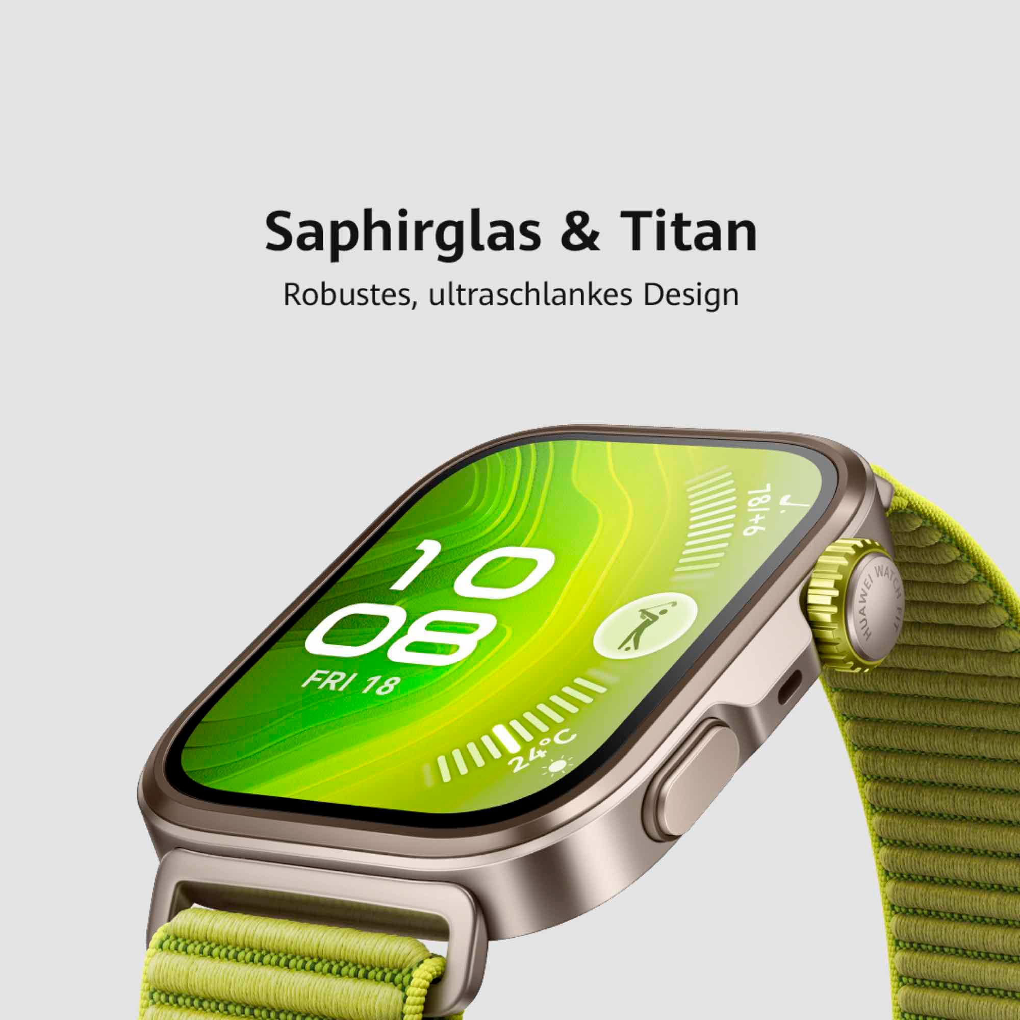 Huawei Smartwatch »WATCH FIT 4 Pro, 1,82 Zoll AMOLED-Farbdisplay«, (4,6 cm / 1,82 Zoll), 4,00 GB, Outdoor-Sport, Saphirglas und Titan, bis zu 10 Tage Akkulaufzeit)