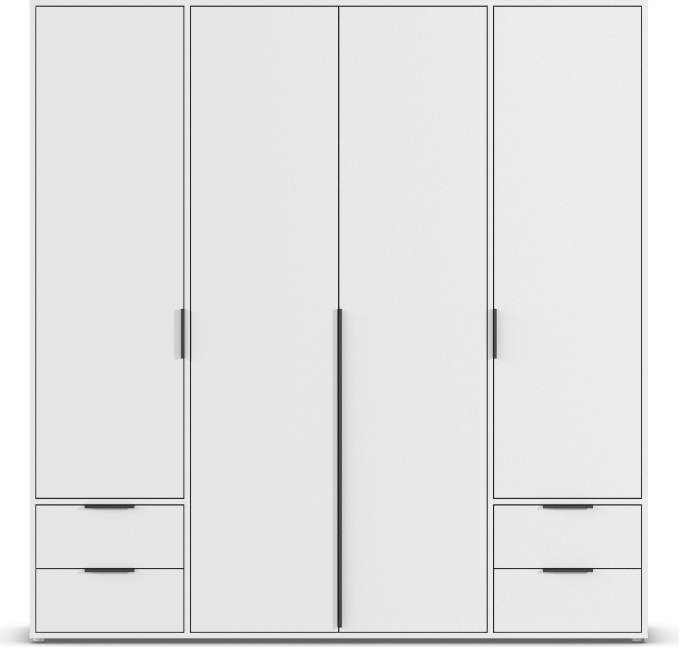 rauch Drehtürenschrank »Kleiderschrank Schrank Garderobe Wäscheschrank NAGATA viel Stauraum«, (in 3 verschiedenen Ausstattungen BASIC/CLASSIC/PREMIUM), mit Schubladen sowie Stangengriffen TOPSELLER MADE IN GERMANY
