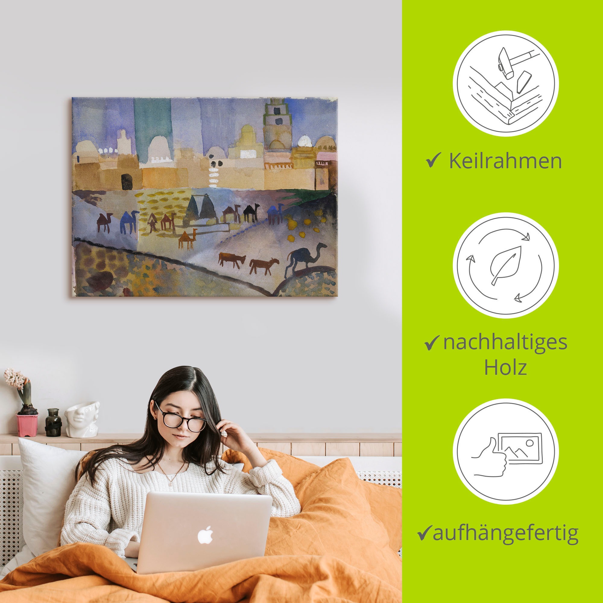 Artland Leinwandbild »Kairouan I. 1914.« Afrika 1 Stk. tlg. auf Holzrahmen gespannt