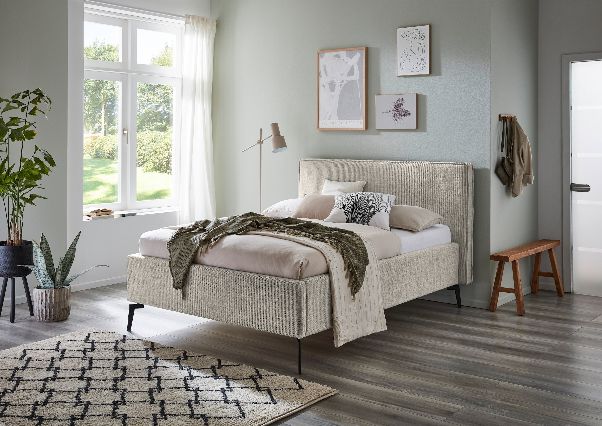 meise.möbel Polsterbett »Riva II« mit schwarzen Metallfüßen, wahlweise mit Bettkasten