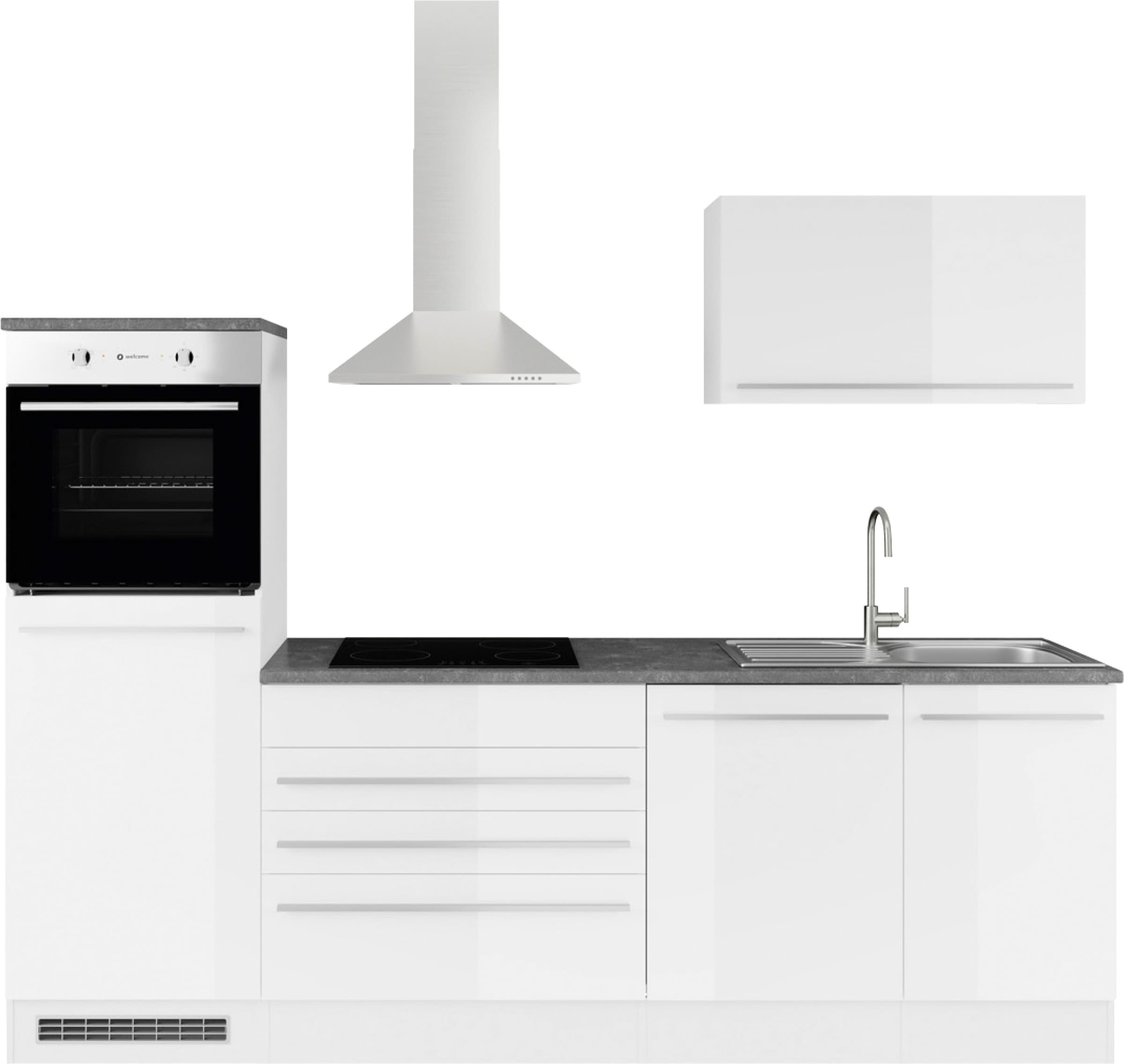 BASIC by Balculina Küchenzeile »Jazz« Breite 260 cm, wahlweise mit E-Geräten