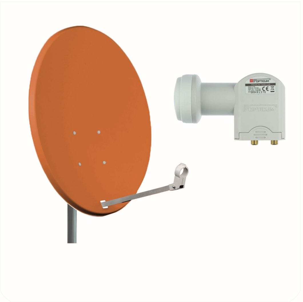 X80 Stahl mit Twin LNB Sat Anlage Sat-Spiegel