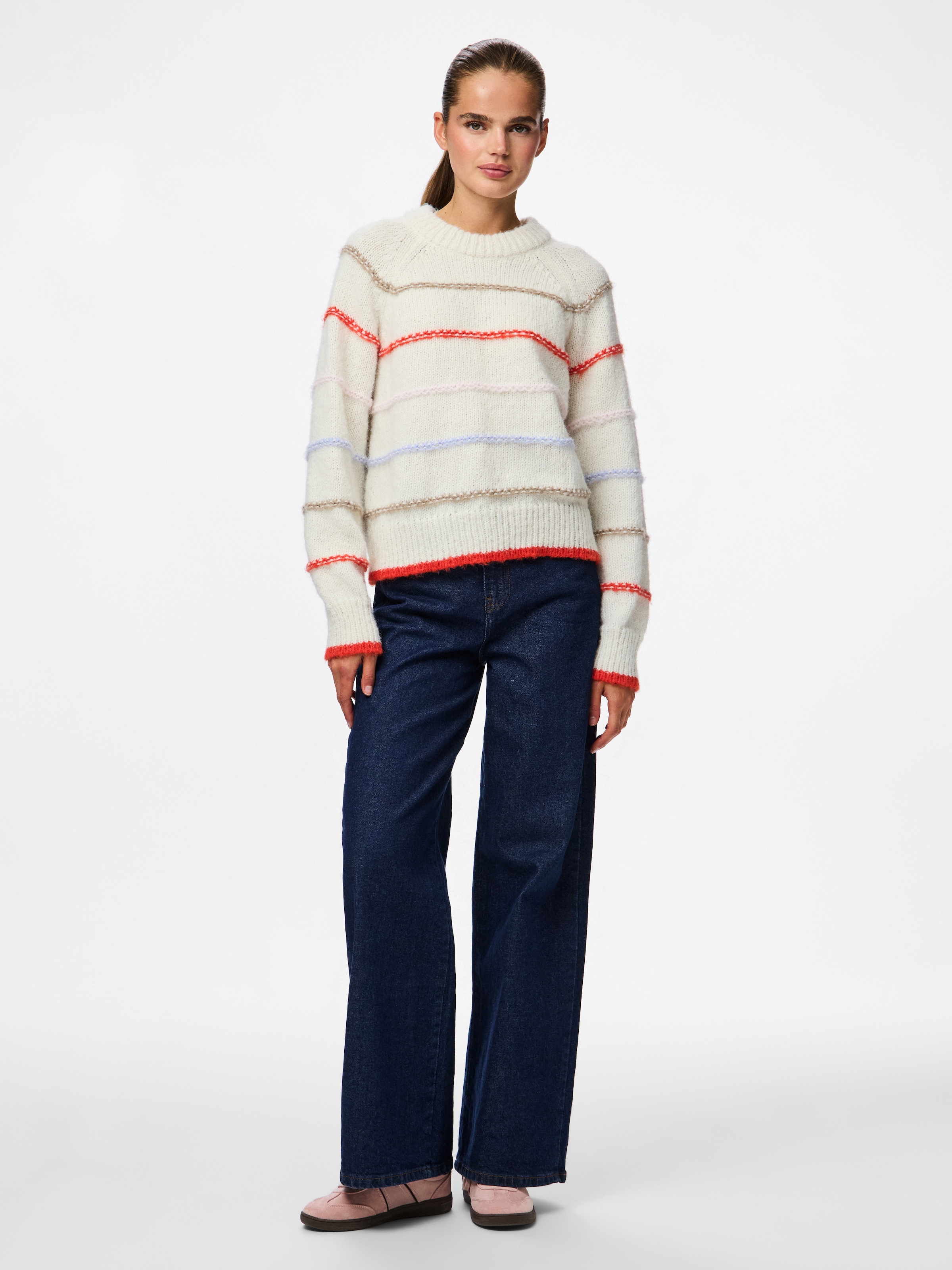 pieces Strickpullover »PCNELIA LS O-NECK KNIT NOOS BC«