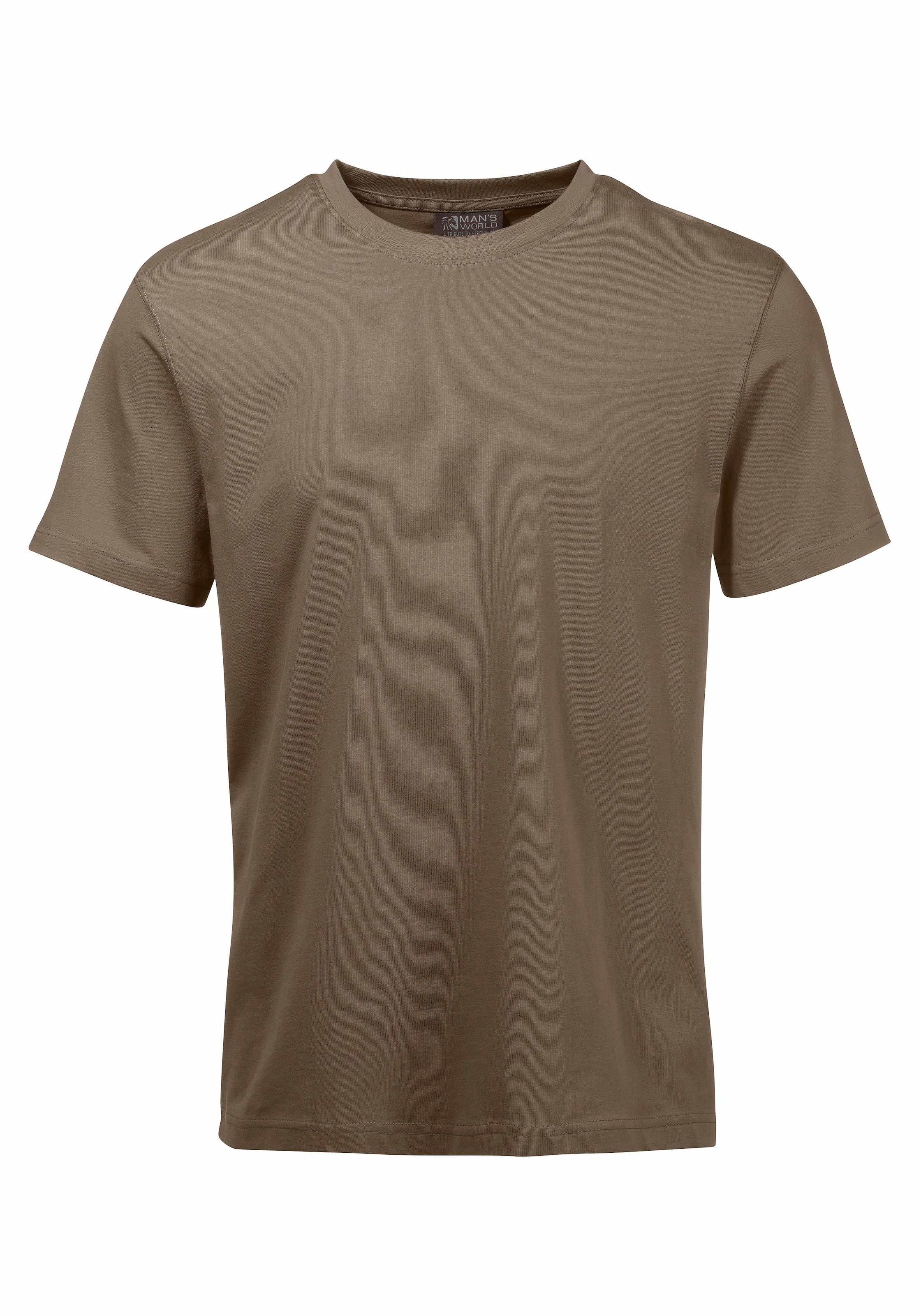 Man's World T-Shirt »neue Farben!«, (3er-Pack), Kurzarm, unifarben, Rundhals, aus Baumwolle