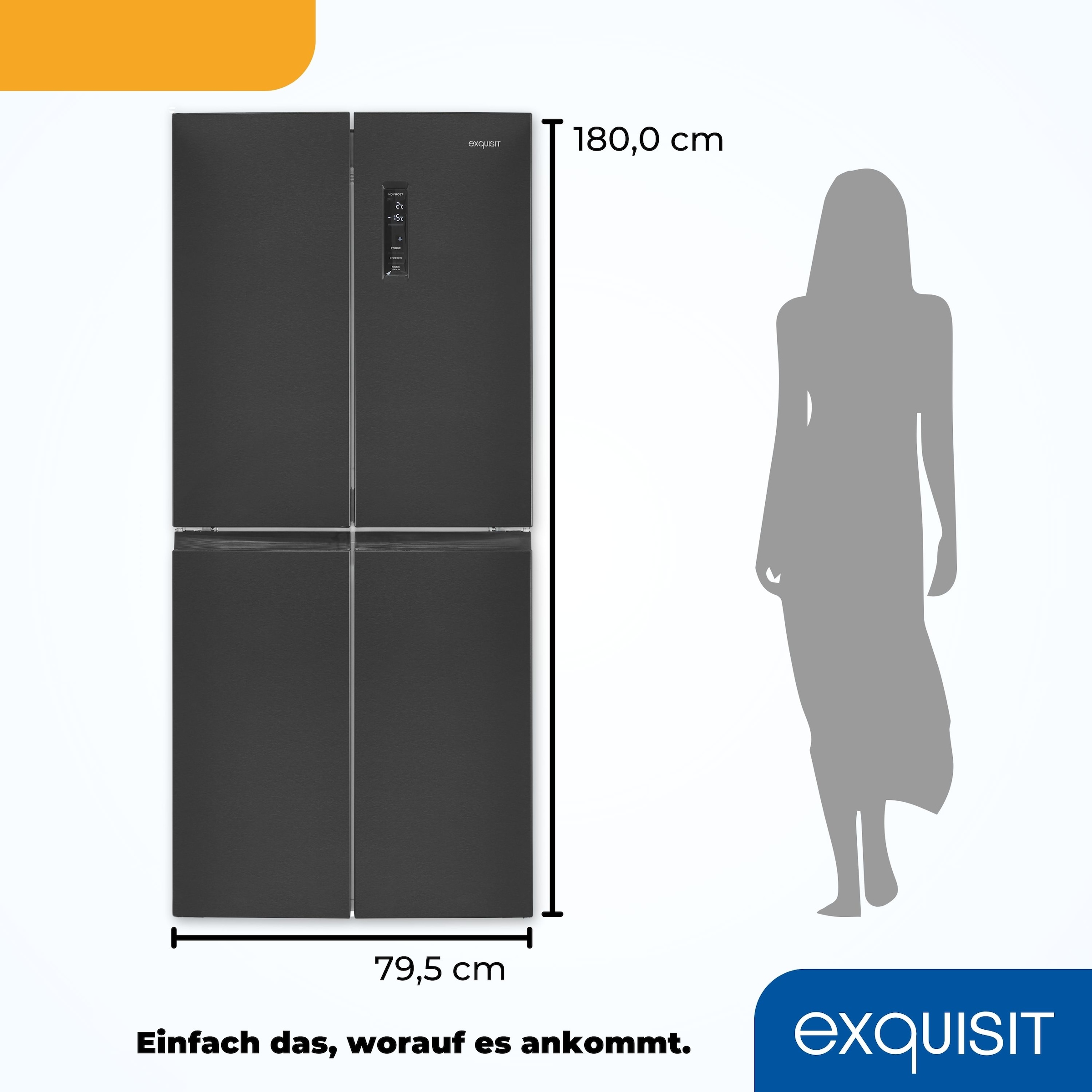 exquisit Multi Door »MD425-150-040C inoxlook-az« 180 cm hoch 79 cm breit
