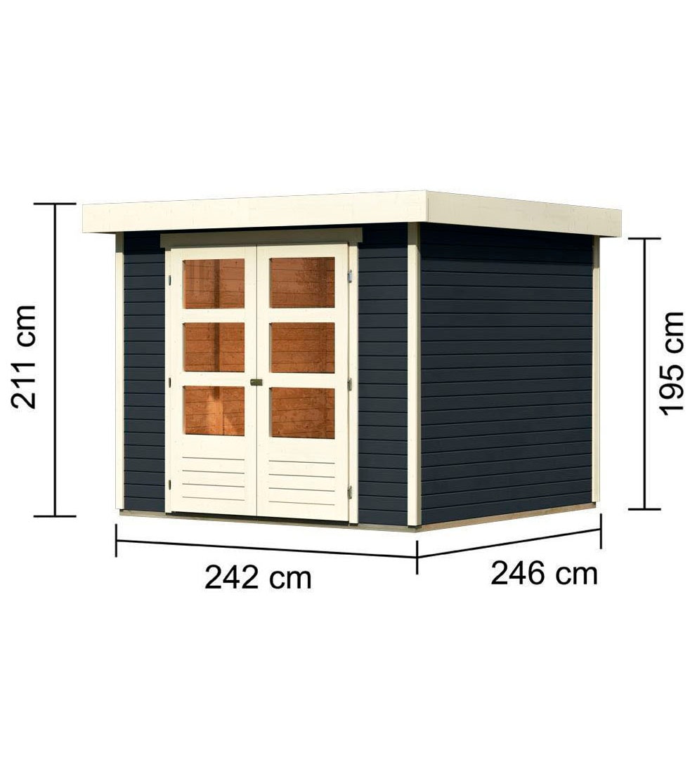 Karibu Gartenhaus »Arnis 3,5«, naturbelassen oder terragrau