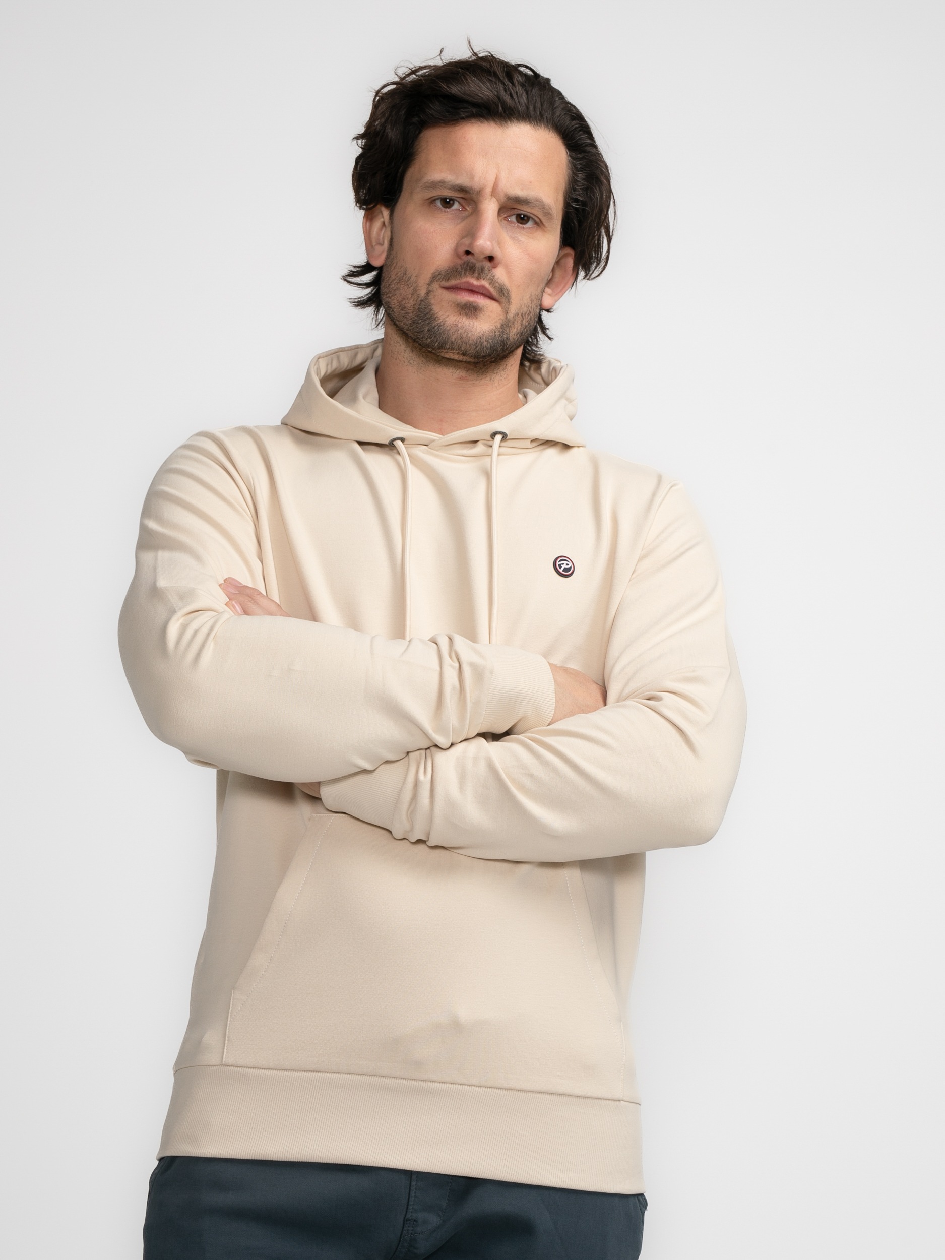 Petrol Industries Herren Sweater mit Kängurutasche in beige, Größe S