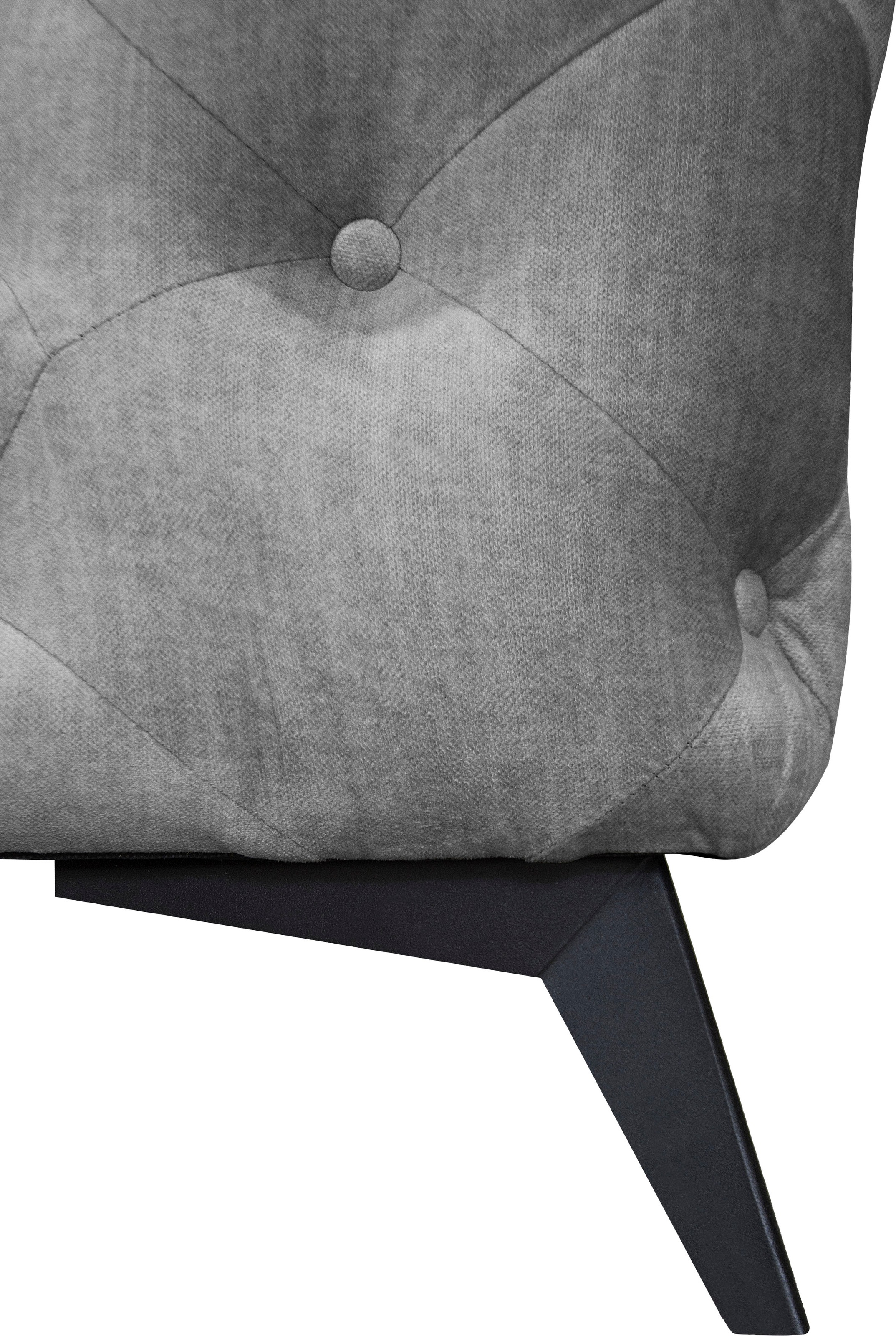 Leonique Chesterfield-Sofa »Ecksofa GLYNIS L-Form mit Wellenunterfederung, Maße B/T/H 323/264/75cm«, aufwändige Knopfheftung, moderne Chesterfield Optik, Fußfarbe wählbar