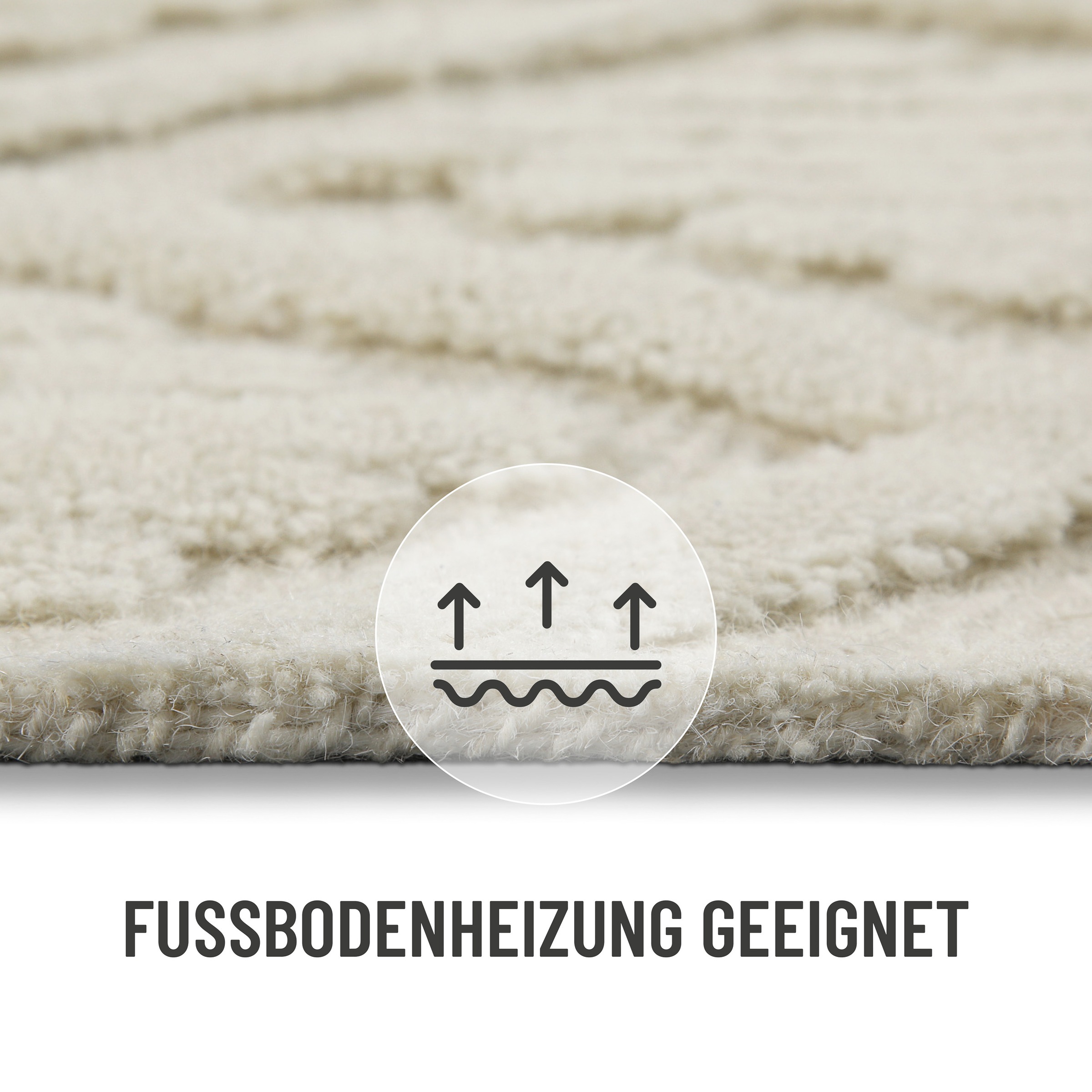 Wecon home Wollteppich »Hamptons SEVENTEEN«, rechteckig, 10 mm Höhe, Läufer, Schurwolle, Kurzflor, Wohnzimmer, Schlafzimmer, elegant, Raute