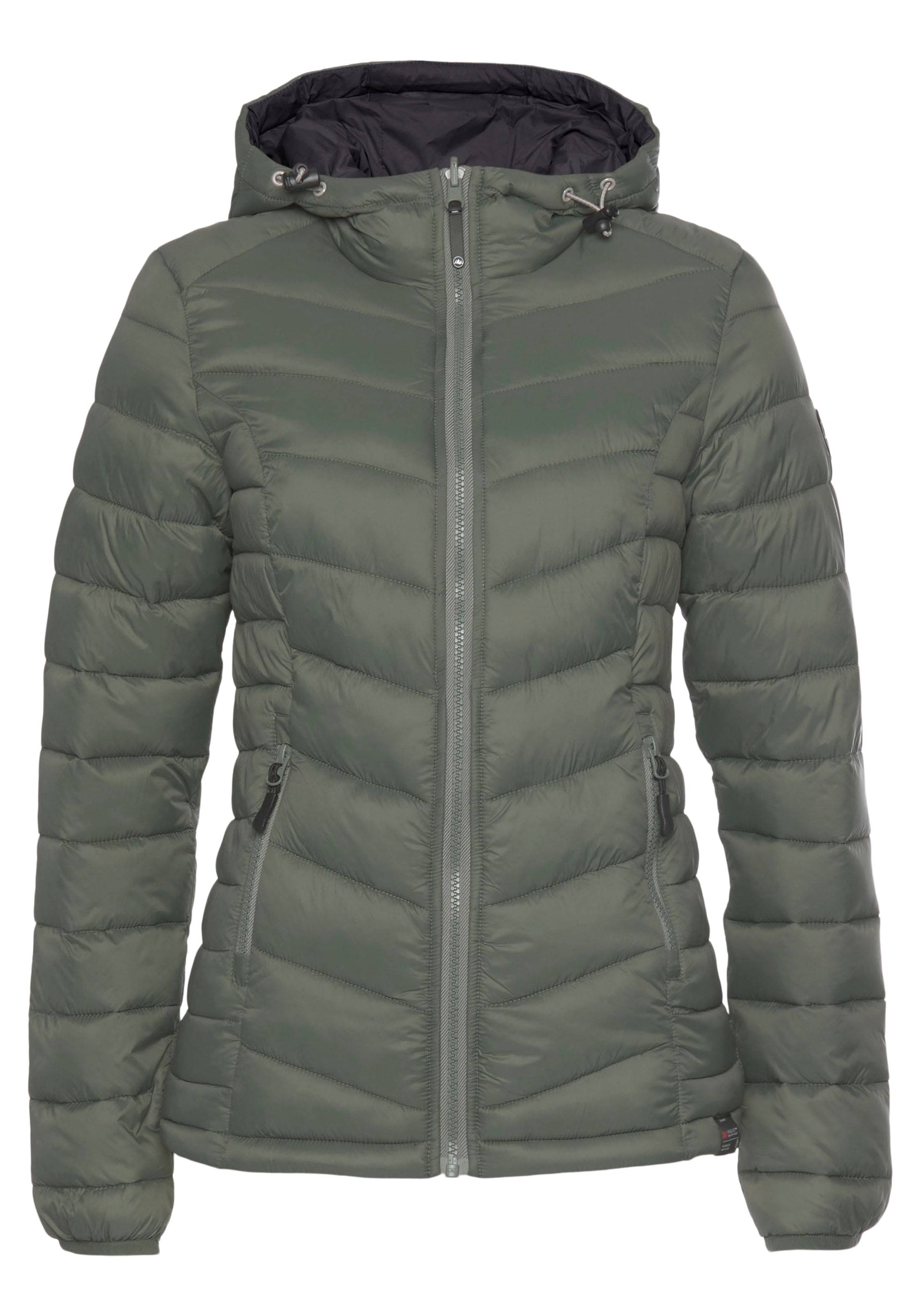 Polarino Steppjacke, mit Kapuze, Übergangsjacke für kühle Tage, aus leichtem Webmaterial