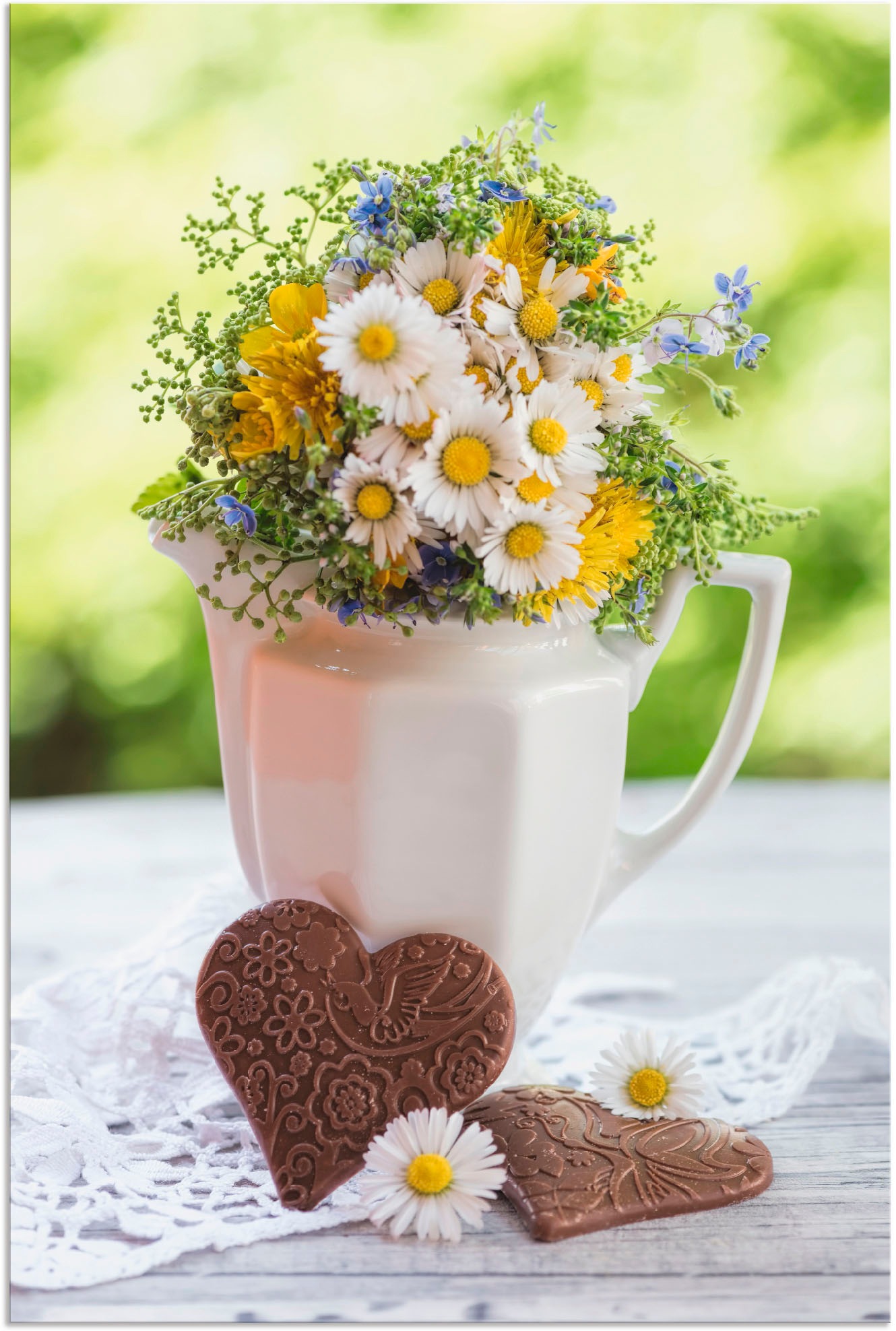 Artland Wandbild »Aus Liebe zum Frühling«, Vasen & Töpfe, (1 St.), in vielen Größen & Produktarten - Alubild / Outdoorbild für den Außenbereich, Leinwandbild, Poster, Wandaufkleber / Wandtattoo auch für Badezimmer geeignet