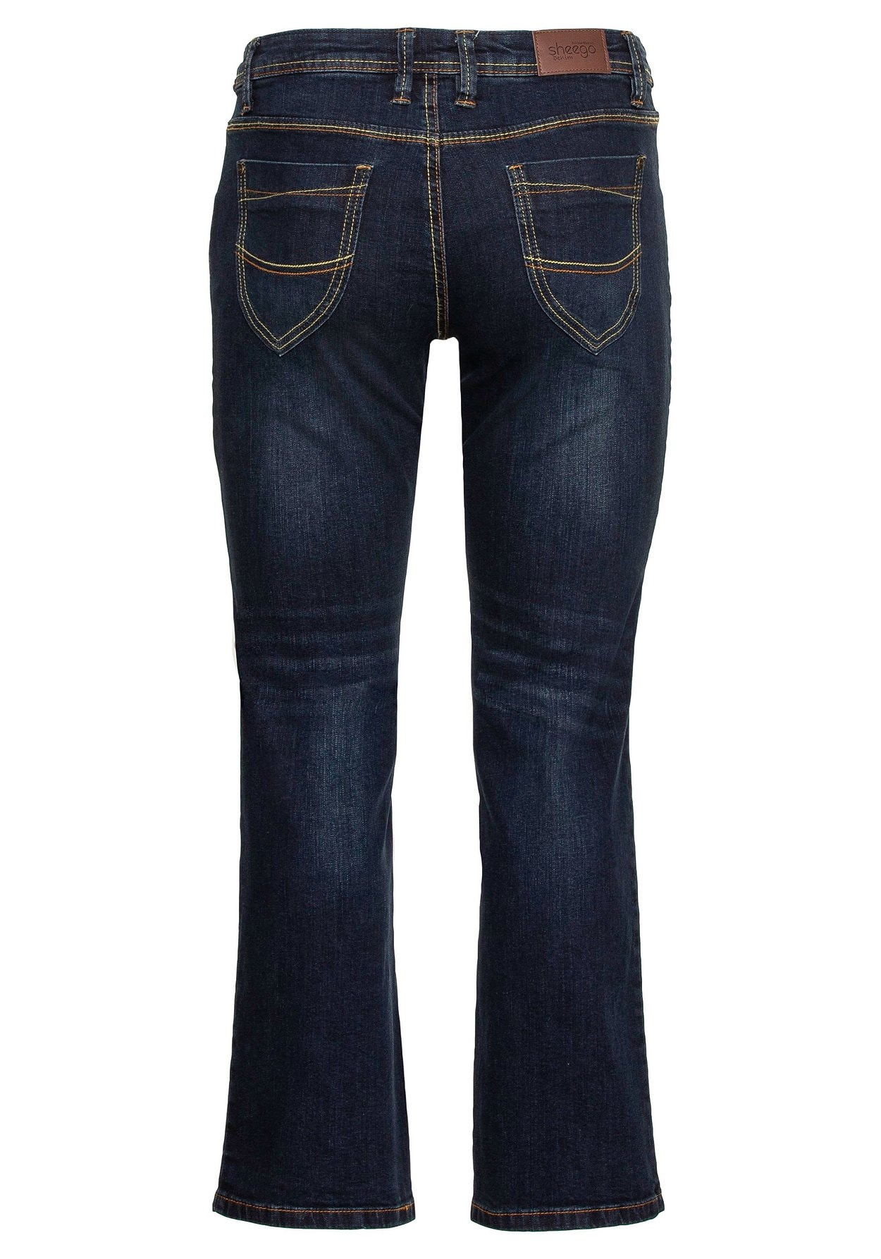 Sheego Stretch-Jeans »Jeans mit gerader Beinform, individuelle Used-Effekte«