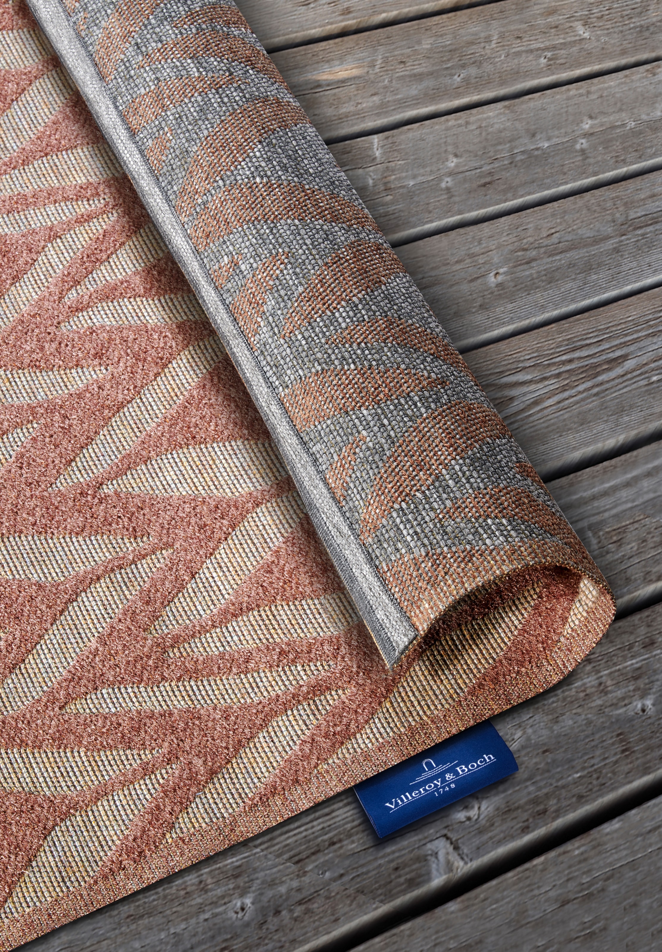 Villeroy & Boch Outdoorteppich »Georgette«, rechteckig, 4 mm Höhe, In-& Outdoor, Flachgewebe, wetterfest, Terrasse, Balkon, modern, Trend