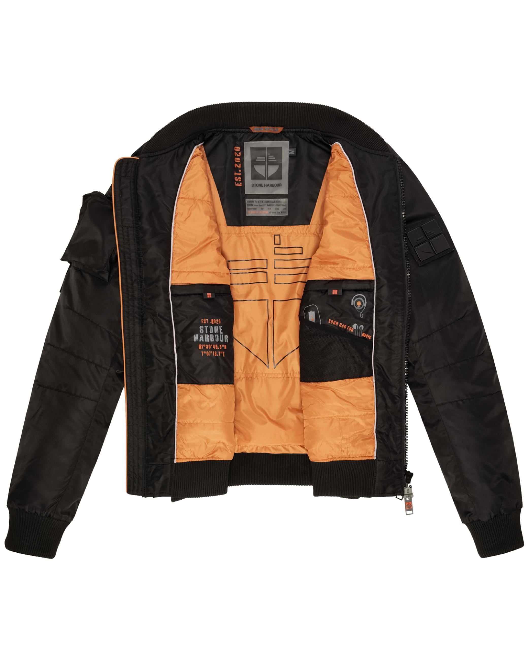 Stone Harbour Bomberjacke »Bomberjacke Berkoo«, ohne Kapuze, Coole Herren Pilotenjacke mit praktischer Ärmeltasche