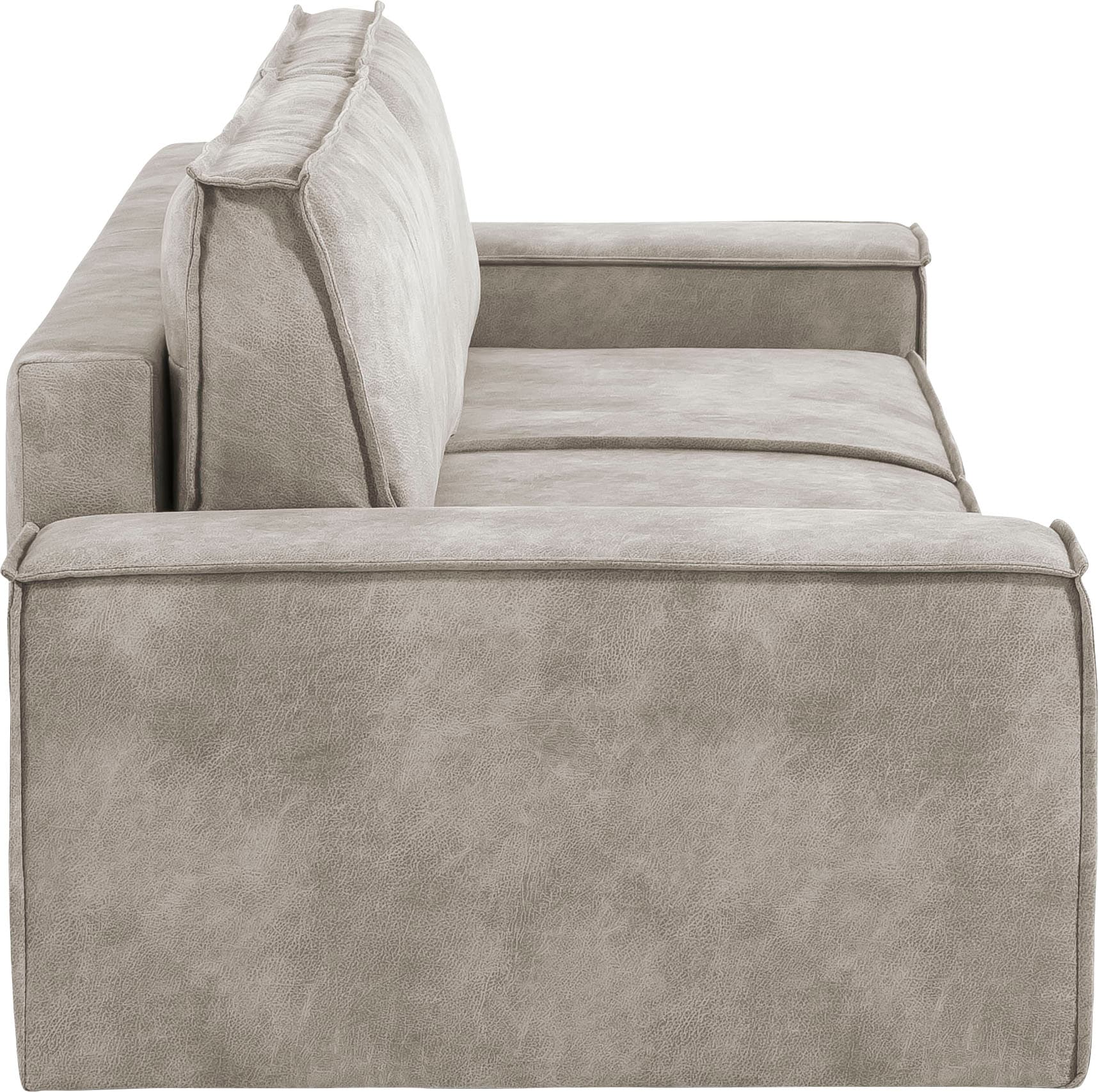 Home affaire 3-Sitzer »SHERWOOD Schlafsofa (257cm) Cord, Samtvelours, Vintage-Lederoptik«, Schlaffunktion mit Bettkasten (ca. 136/200cm)